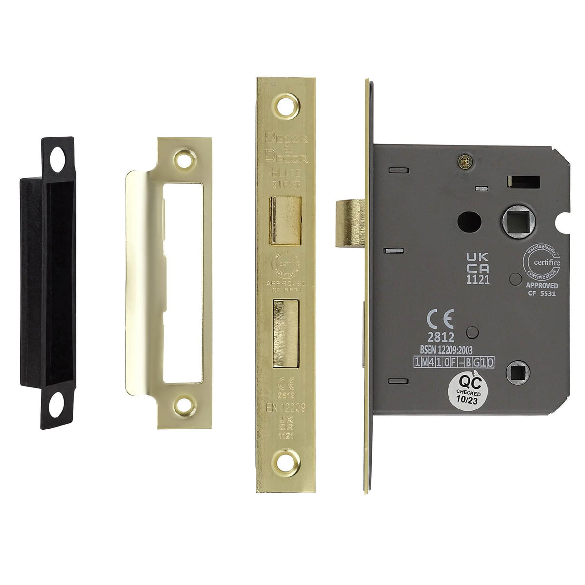 Fire Rated Bathroom Mortice Lock - 76mm - Electro Brass – view 7