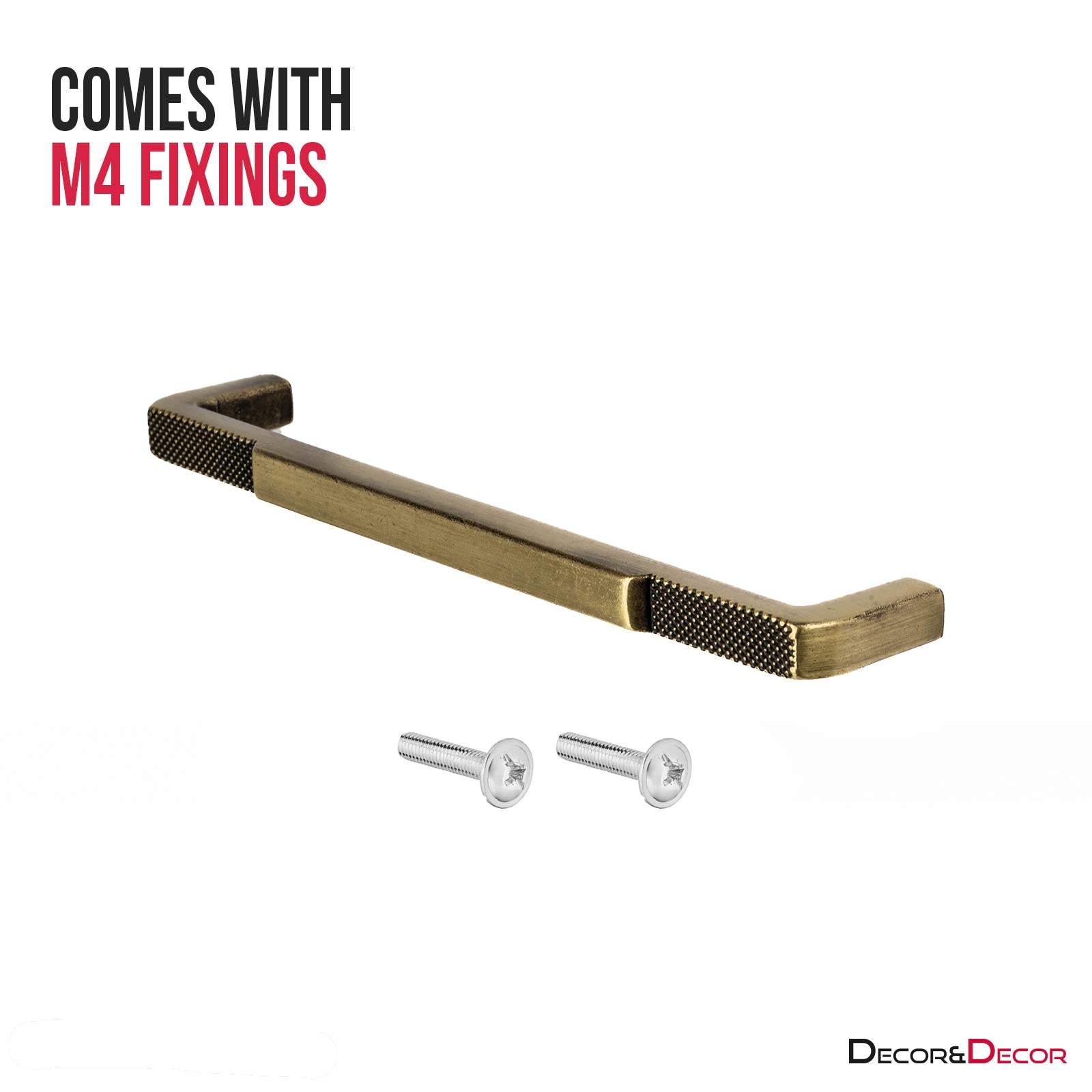 Mara - Knurled Kitchen Cabinet Handle - Antique Brass