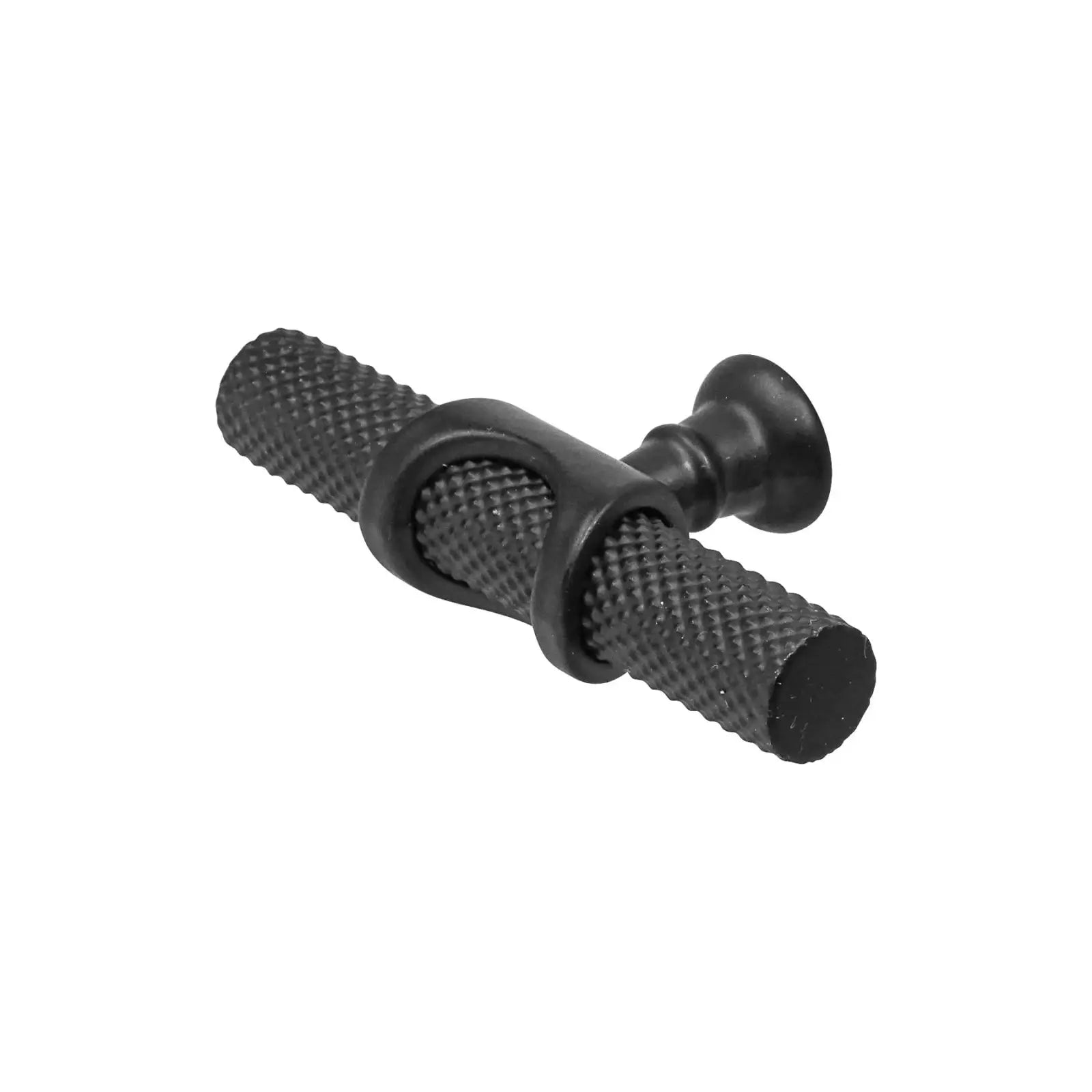 Amelia - Knurled T-Bar Kitchen Cabinet Knob - Matt Black - Decor And Decor