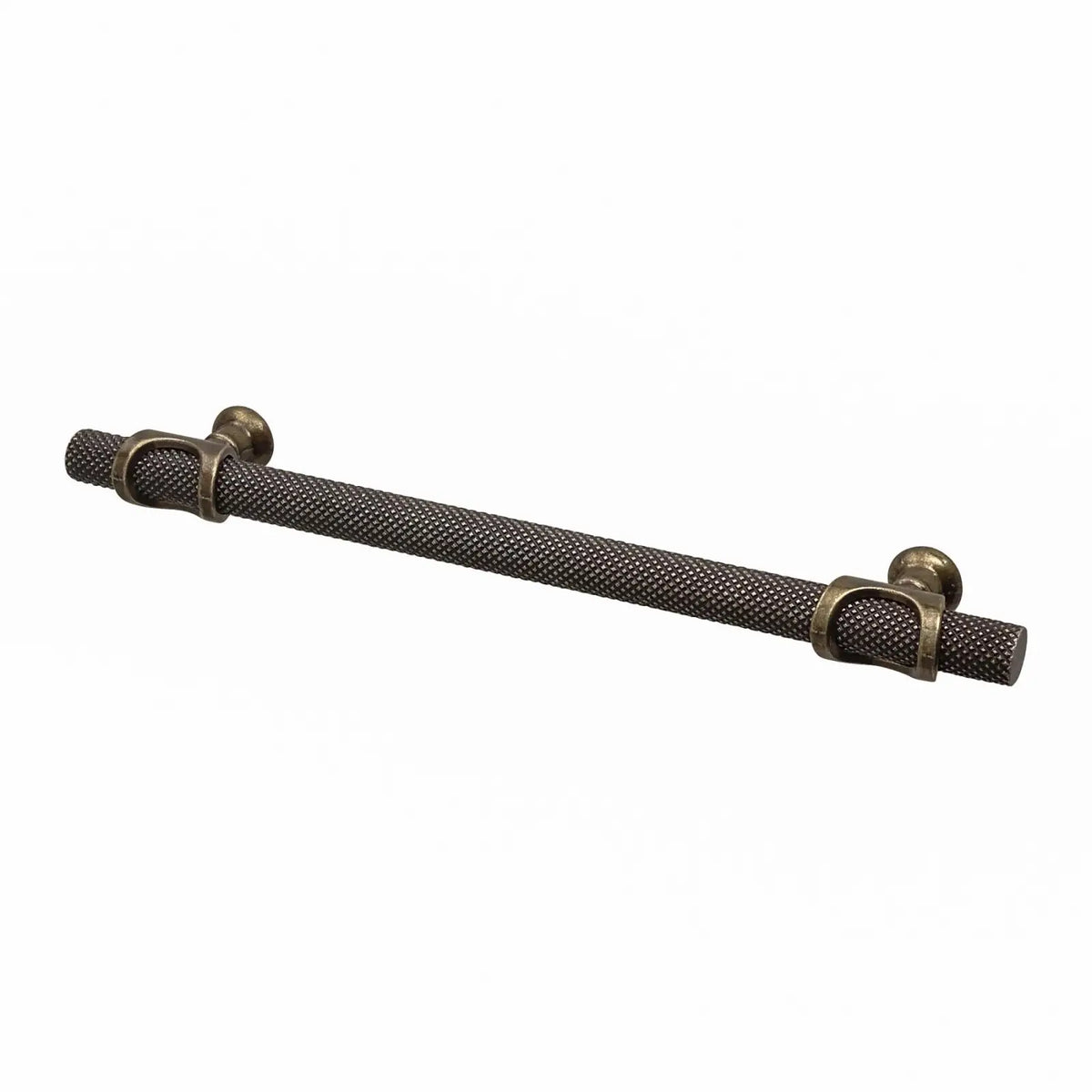 Amelia - Knurled T-Bar Kitchen Cupboard Handle - Antique Brass