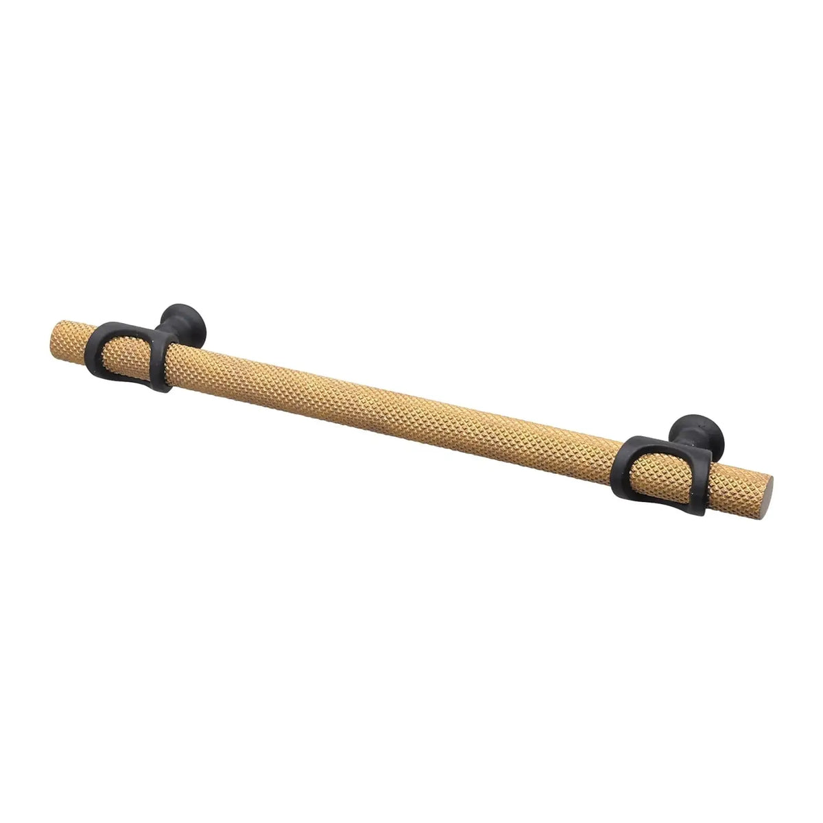 Amelia - Knurled T-Bar Kitchen Cupboard Handle - Matt Gold - Matt Black