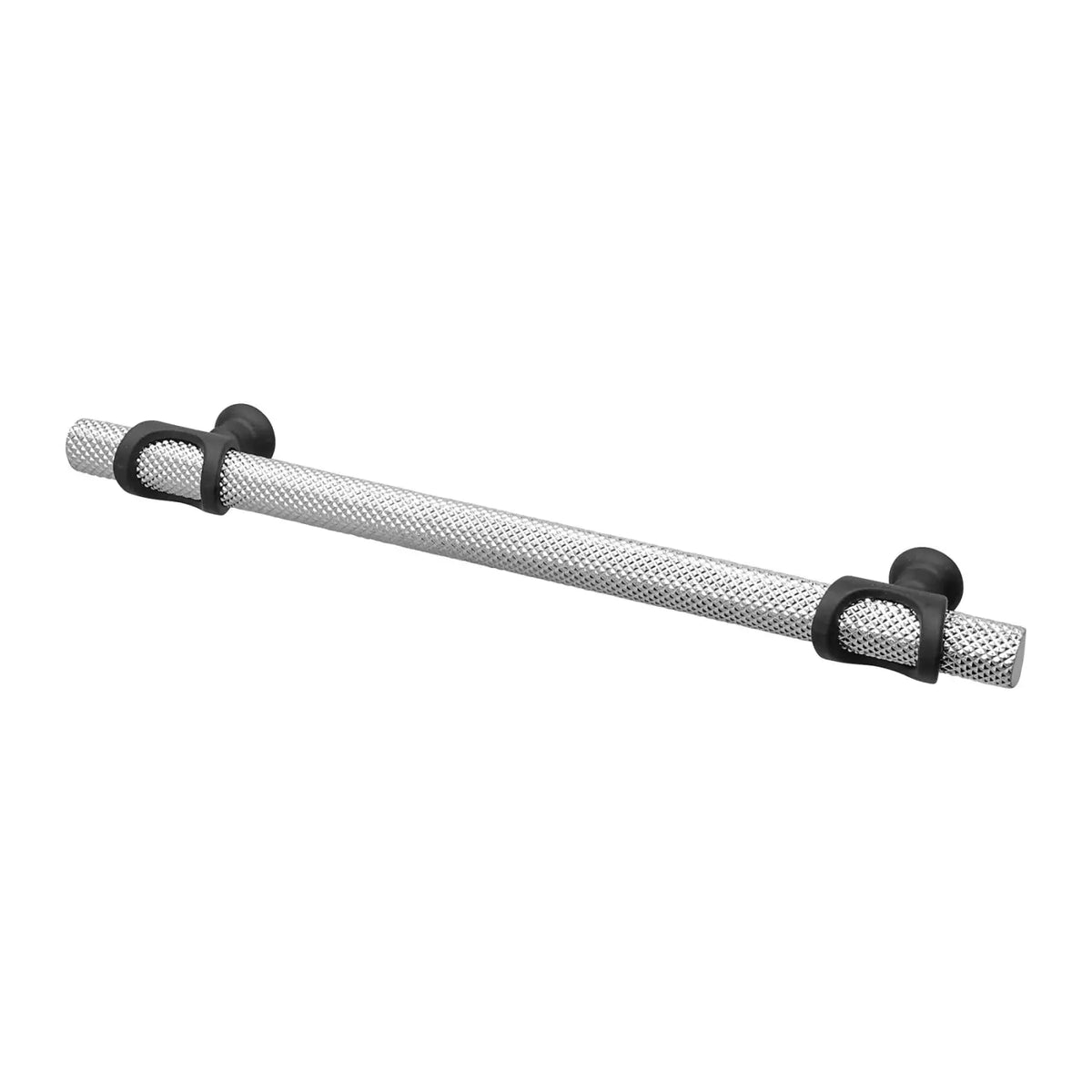 Amelia - Knurled T-Bar Kitchen Cupboard Handle - Polished Chrome - Matt Black