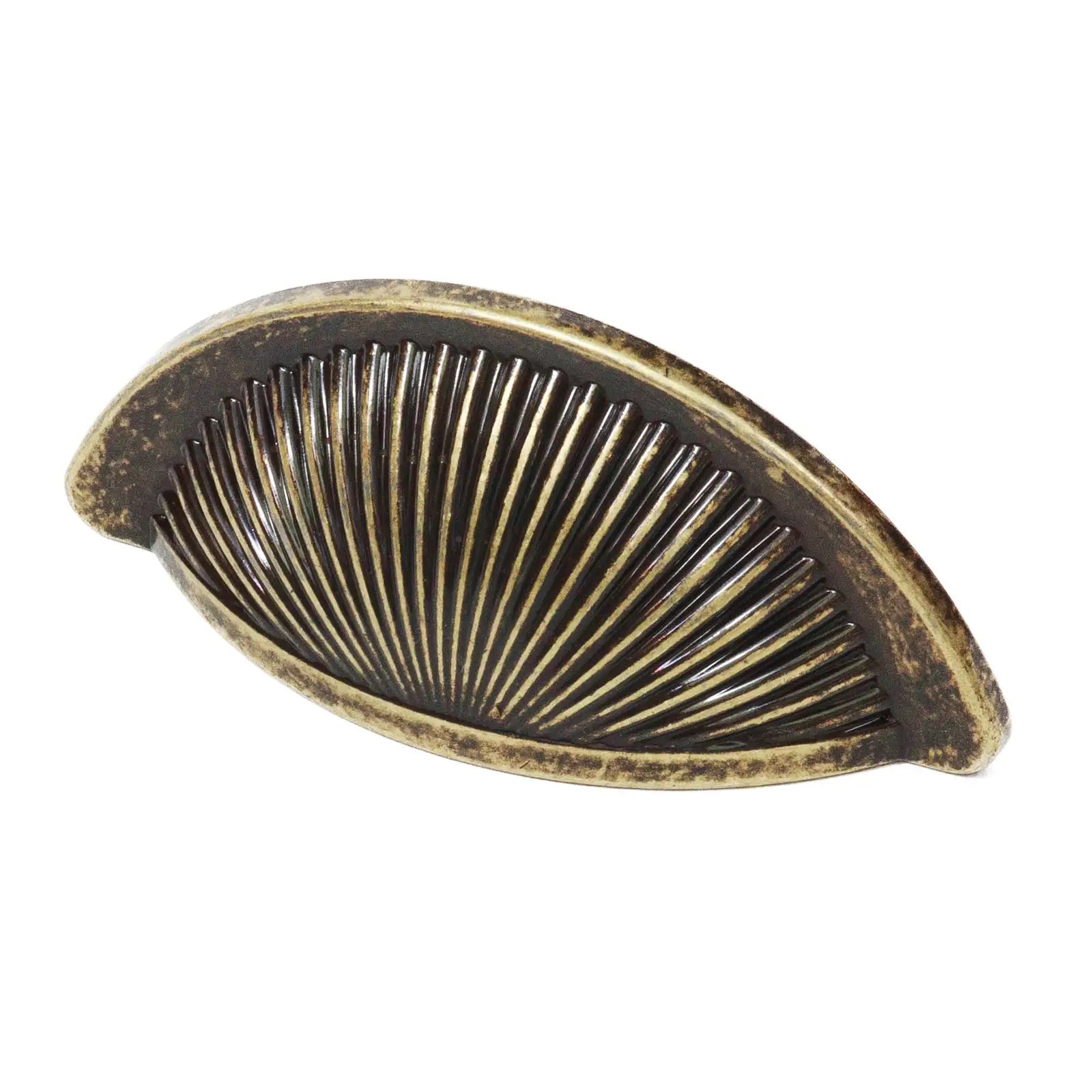 Antique brass drawer pull from Arro Kitchen Cabinet Cup Handle collection