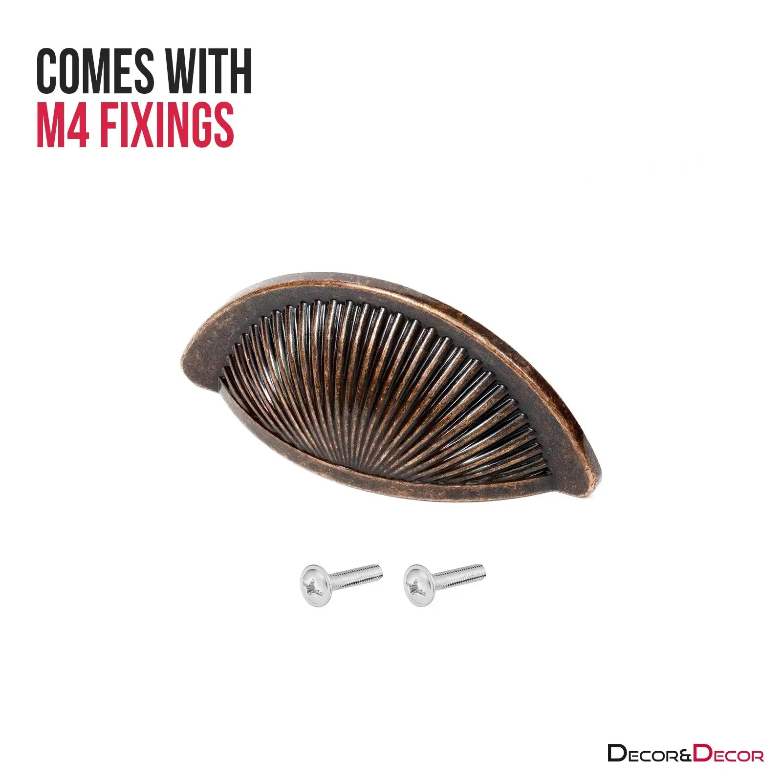 Antique bronze drawer pull with screws from Arro Kitchen Cabinet Cup Handle Antique Copper