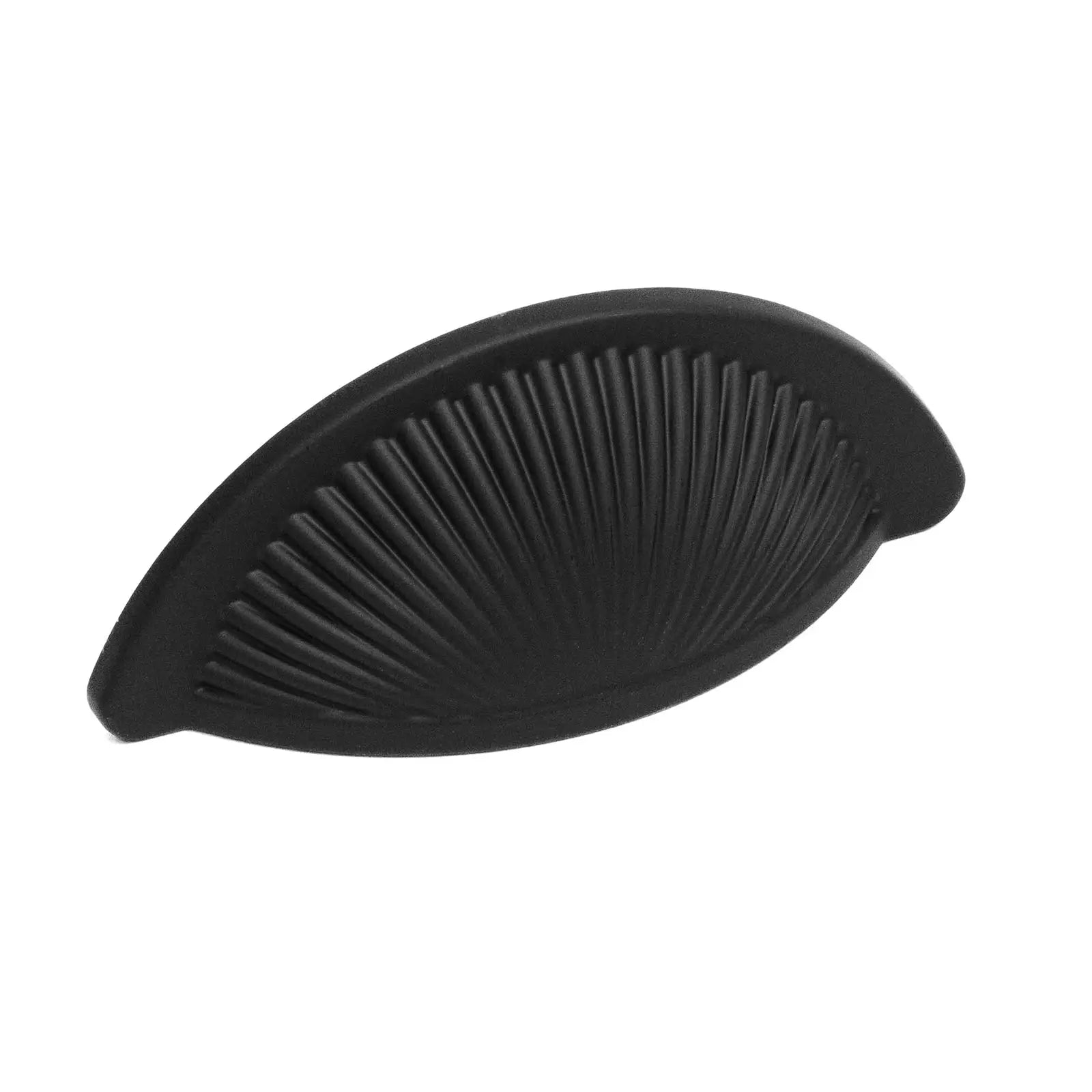 Black ridged semi-circular drawer pull from Arro Kitchen Cabinet Cup Handle Matt Black