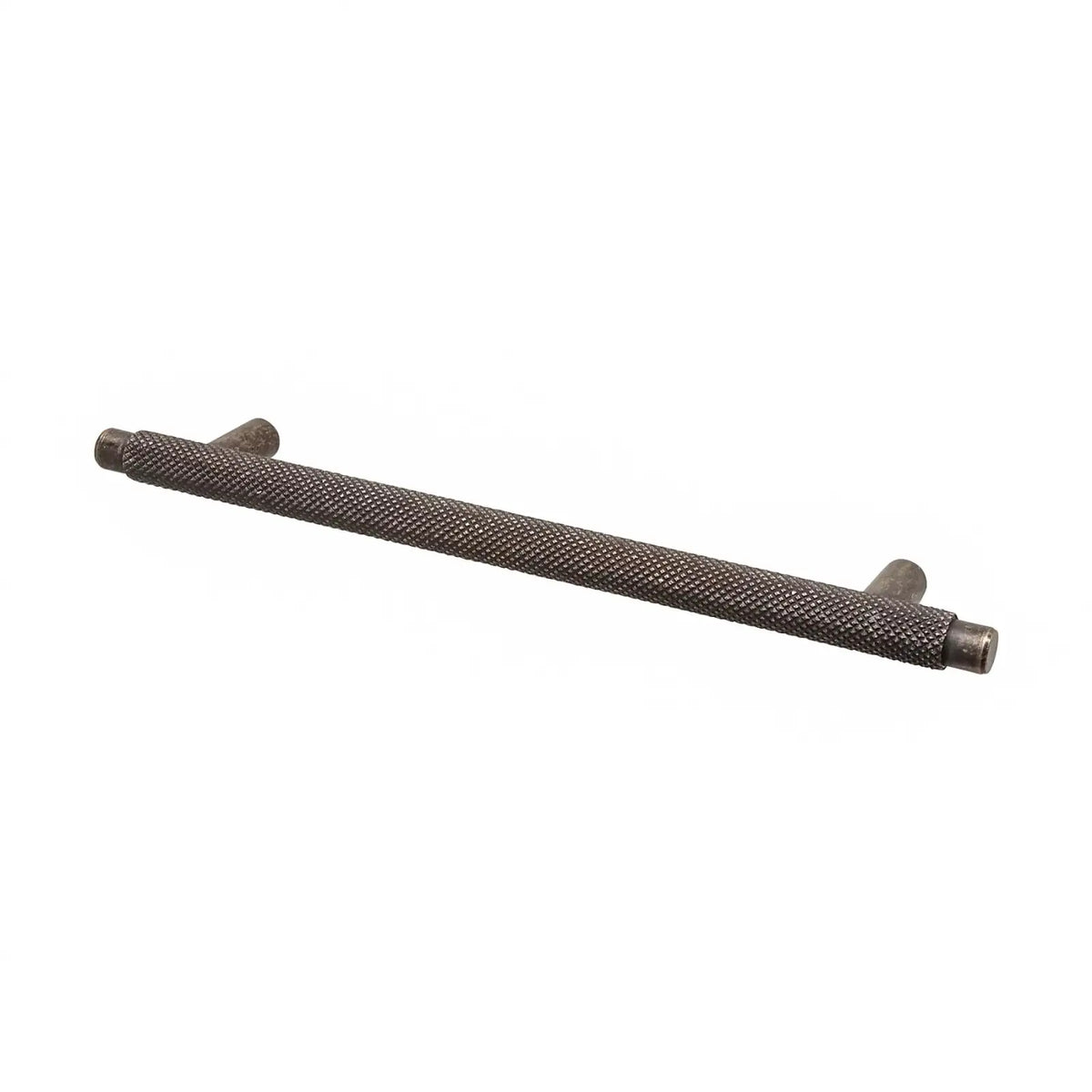 Aurelia - Knurled Round T-Bar Kitchen Cabinet Handle - Antique Brass