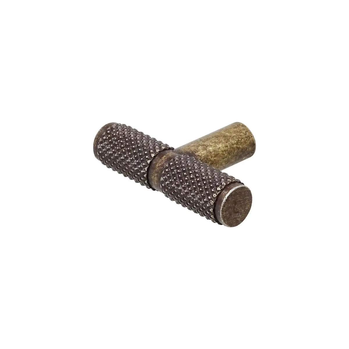 Aurelia - Knurled T-Bar Kitchen Cabinet Knob - Antique Brass