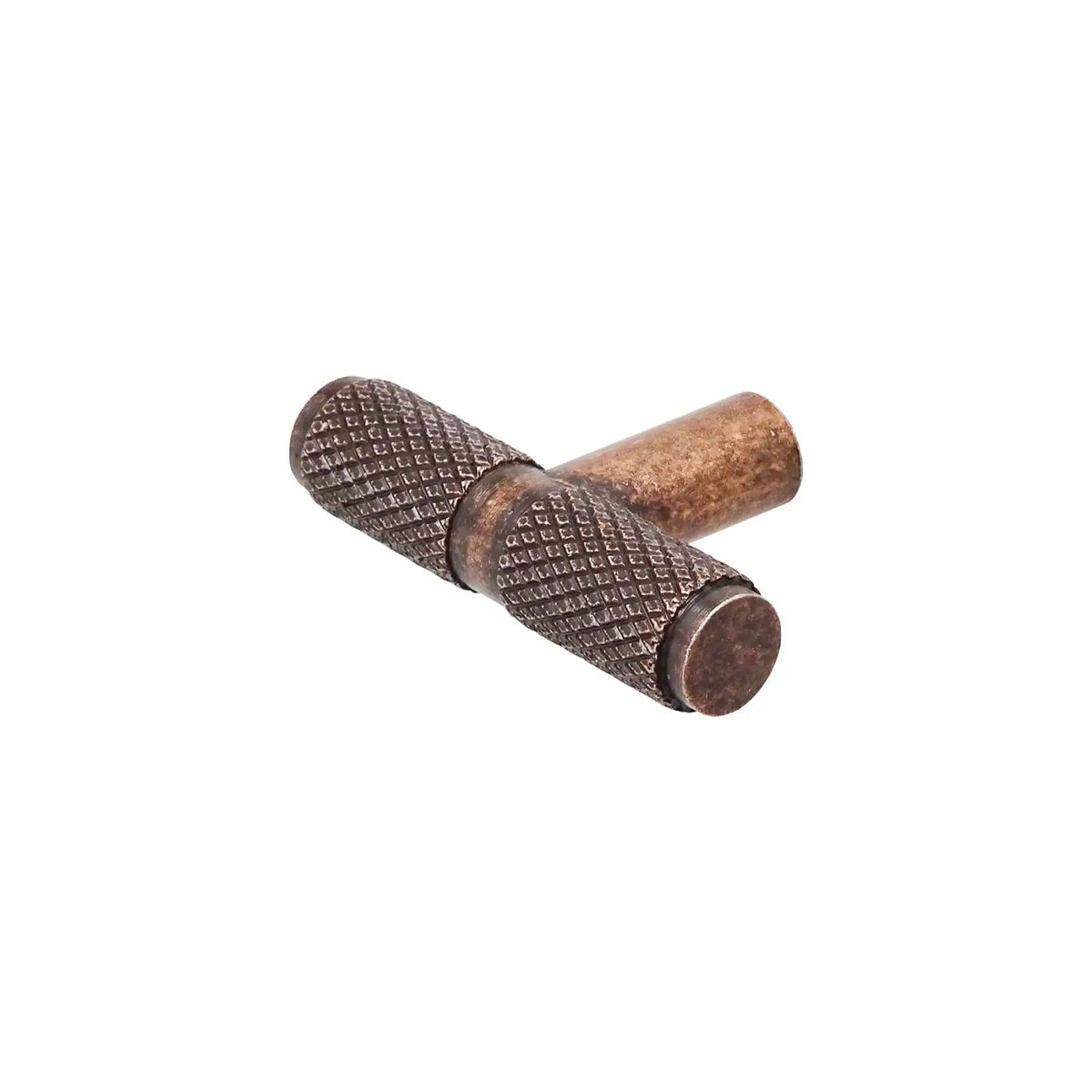 Aurelia - Knurled T-Bar Kitchen Cabinet Knob - Antique Copper