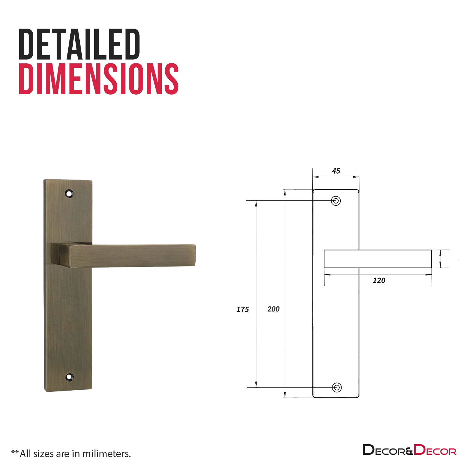 Lumina Antique Brass Passage Door Handles on Backplate - Latch Kit Set