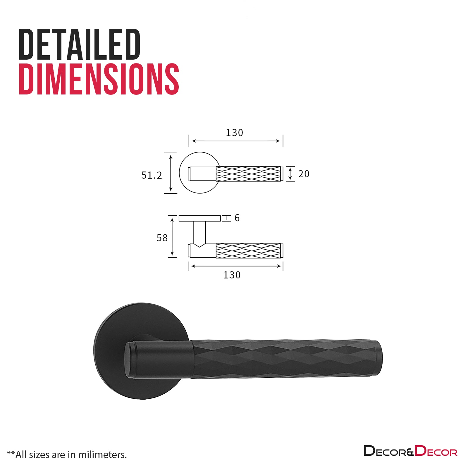 Tore - Door Handle Set - Matt Black