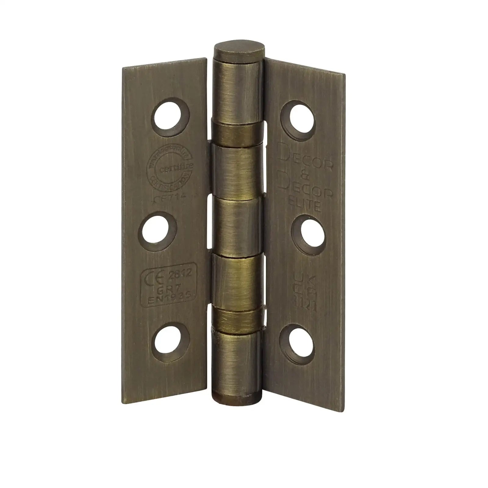 Antique Brass Ball Bearing Fire Rated Door Hinges 76mm Pair for durable functionality