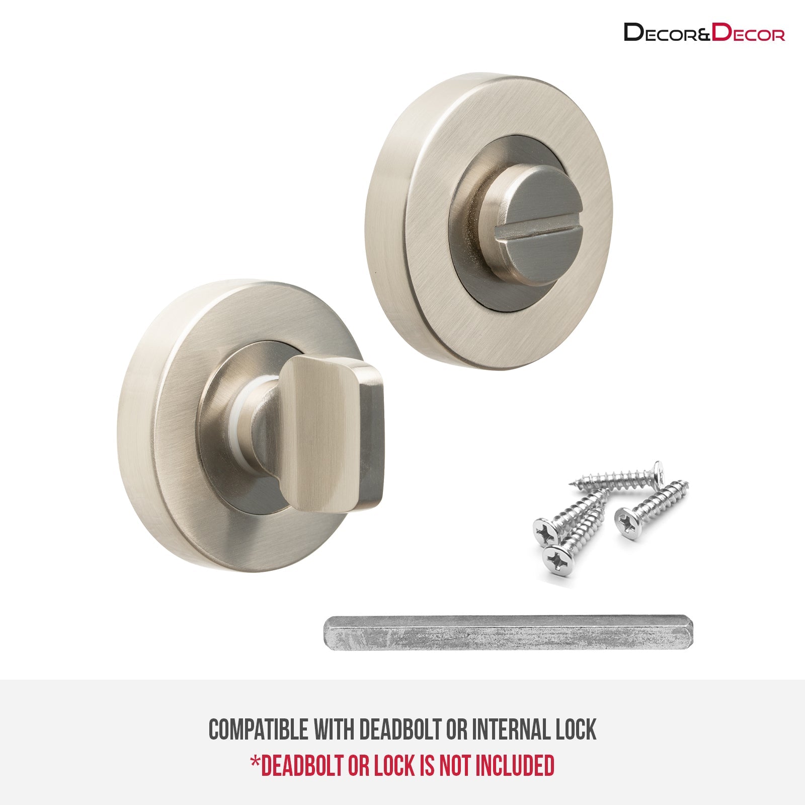Bathroom Thumbturn and Release - Satin Nickel