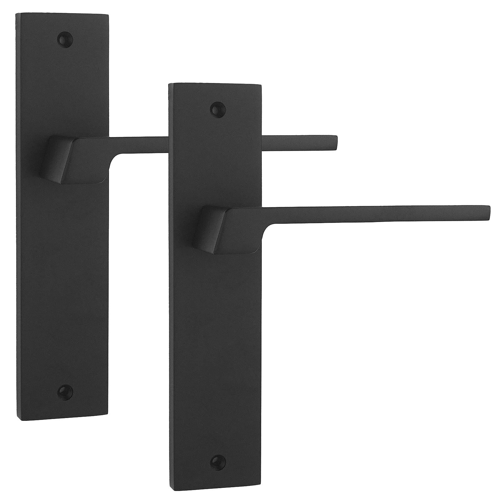 Spectra Door Handle on Backplate - Plain - Matt Black