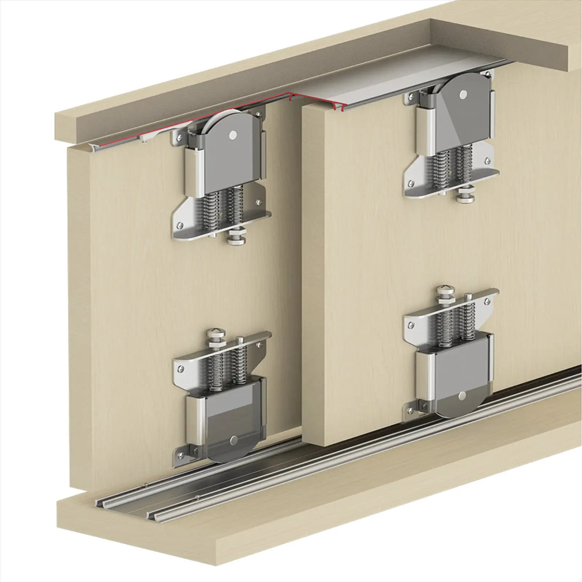 C-Slide Cabinet Sliding Door Runner Kit - 2 Door - 3000mm Track