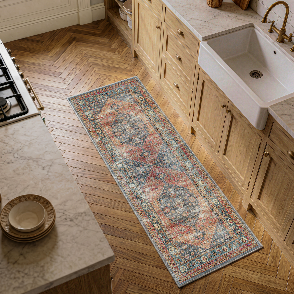 Calmere - Vintage Washable Kitchen Rug - 60x180cm