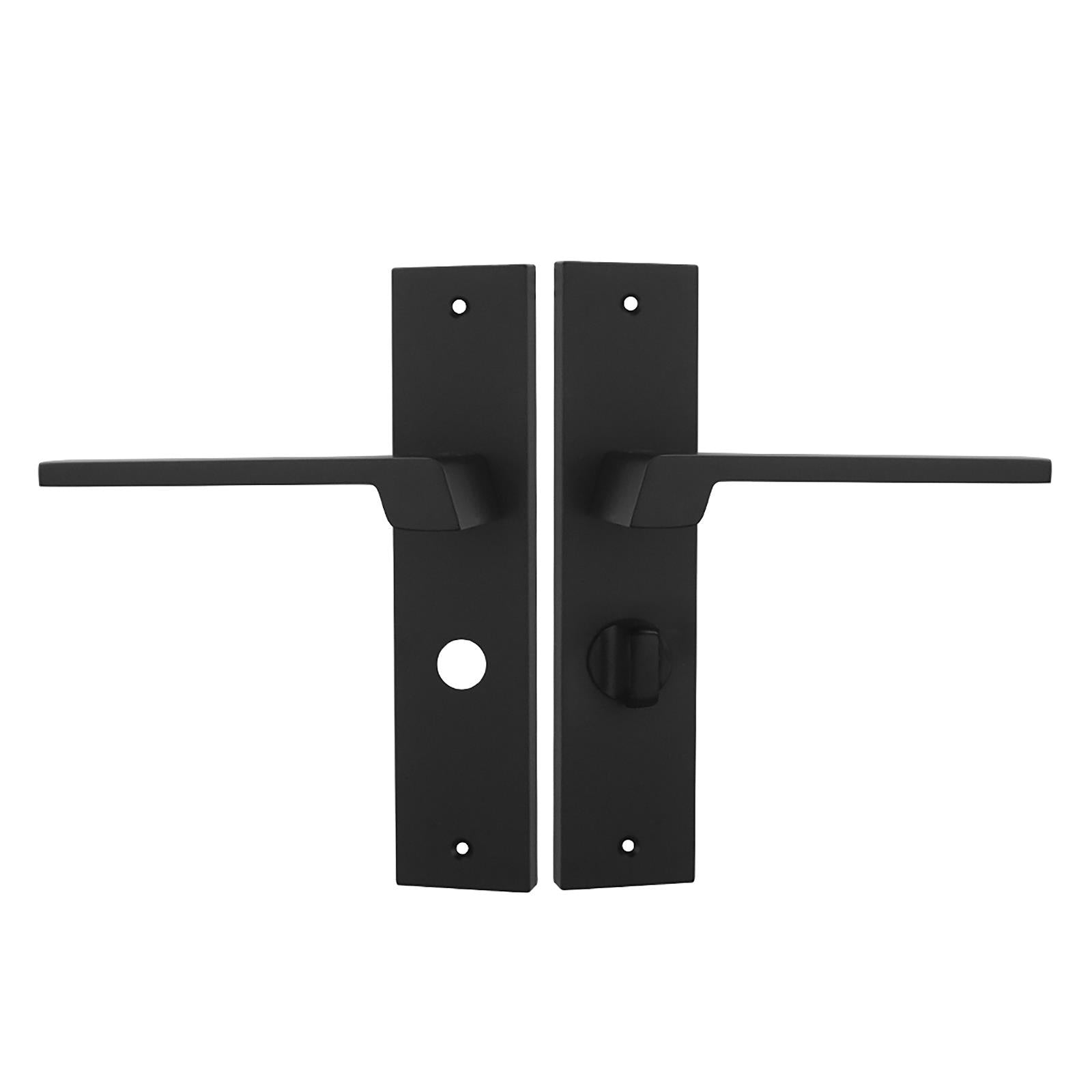 Spectra Door Handle on Backplate - WC - Matt Black