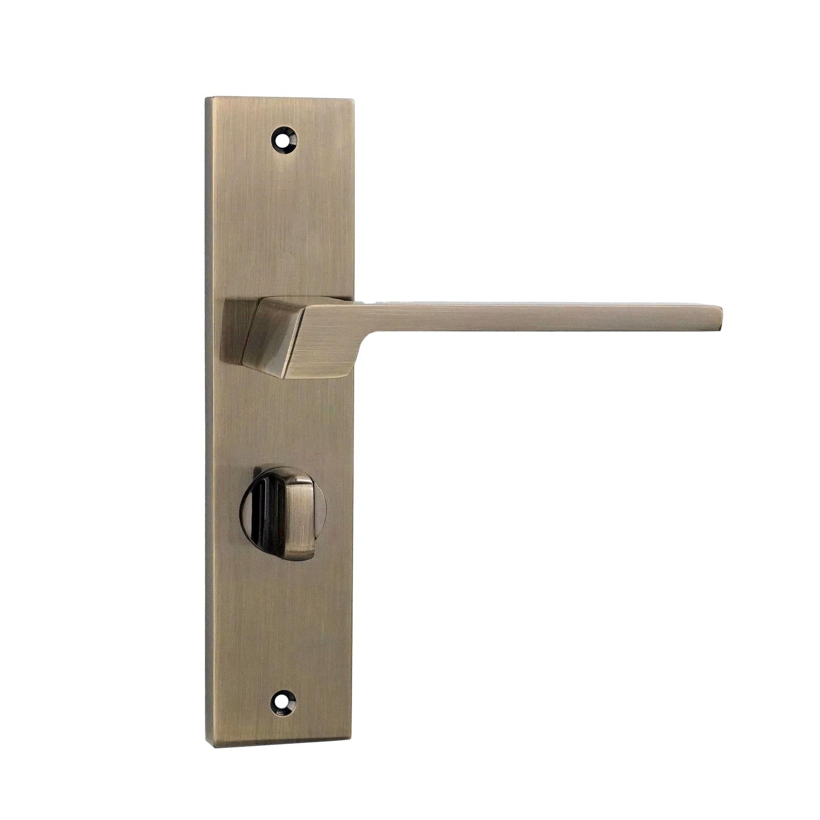 Spectra Door Handle on Backplate - WC - Antique Brass