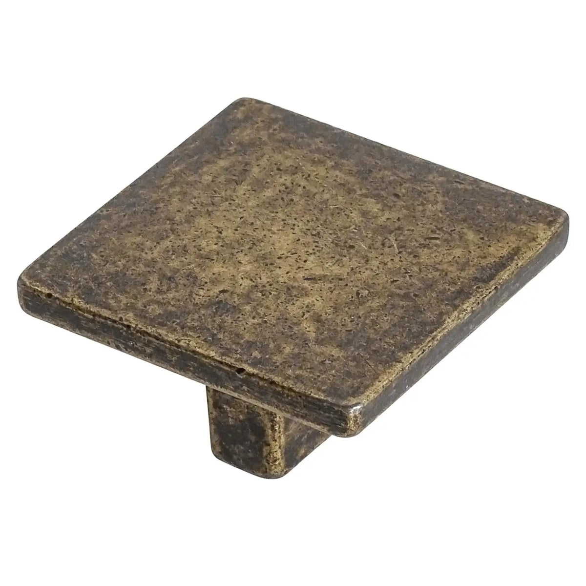 Calla - Square Kitchen Cabinet Knob - Antique Brass – view 2