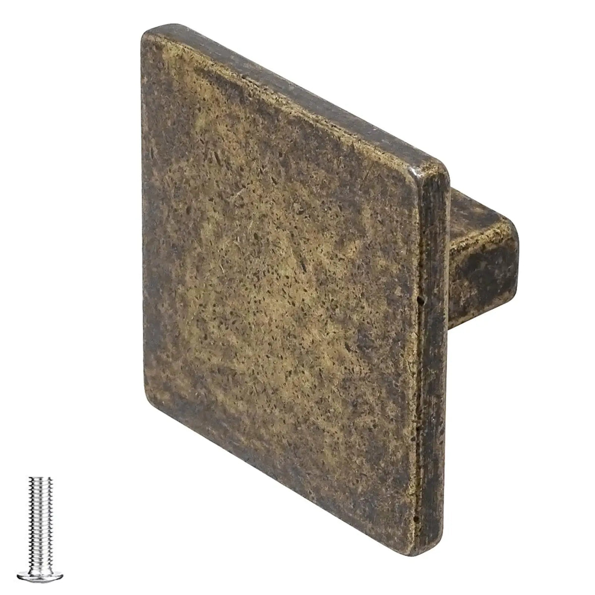 Calla - Square Kitchen Cabinet Knob - Antique Brass – view 3