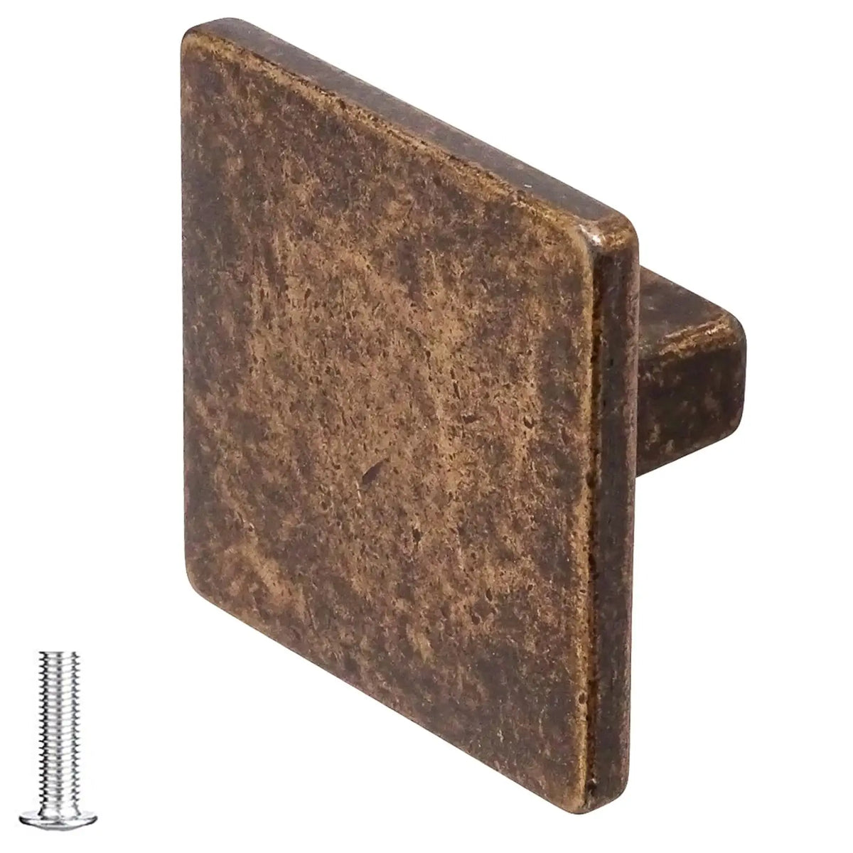 Calla - Square Kitchen Cabinet Knob - Antique Copper – view 3