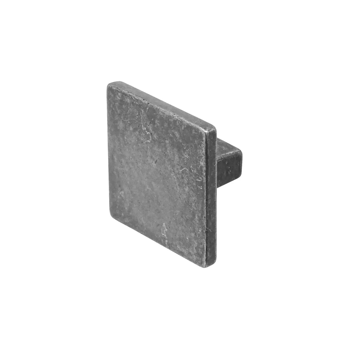 Calla - Square Kitchen Cabinet Knob - Antique Silver - Pewter