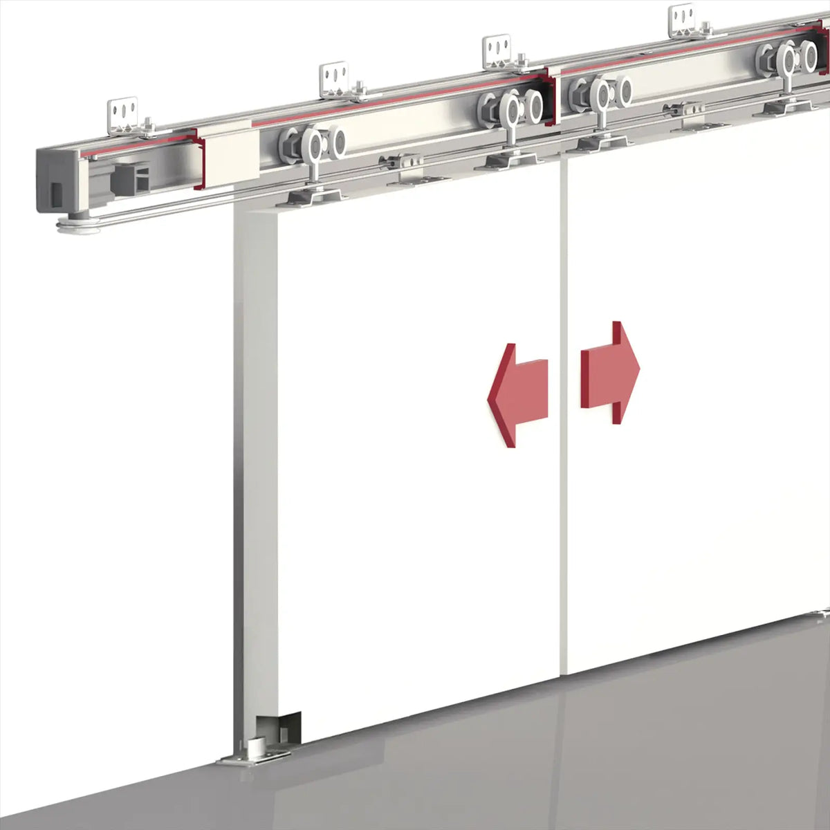 D-Slide Double Synchro Sliding Door Kit - 3600mm Track