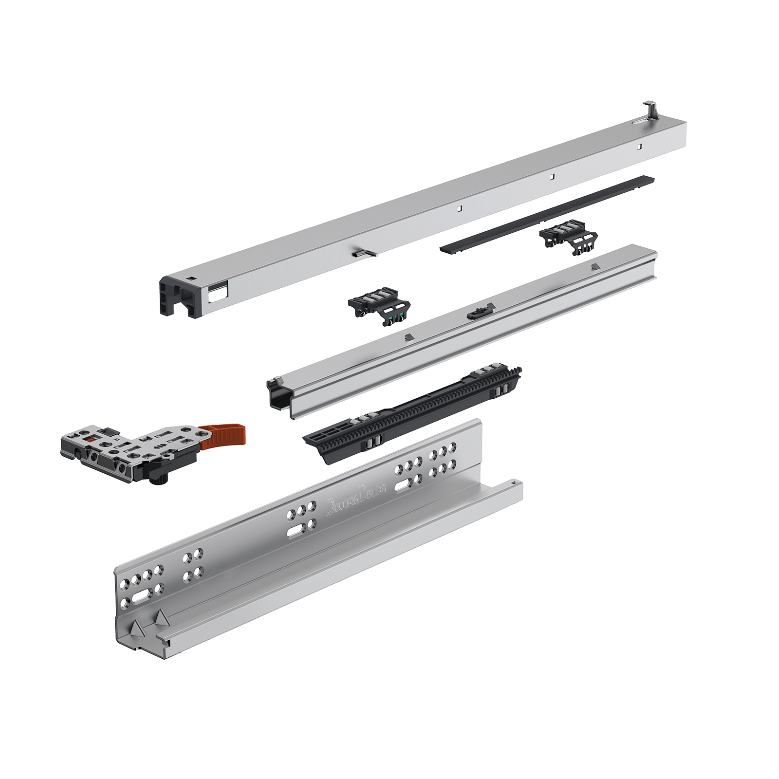 Push to Open and Soft Close Undermount Drawer Runners - Full Extension - 450mm Length - Drawer Runners - View 11 | Decoranddecor