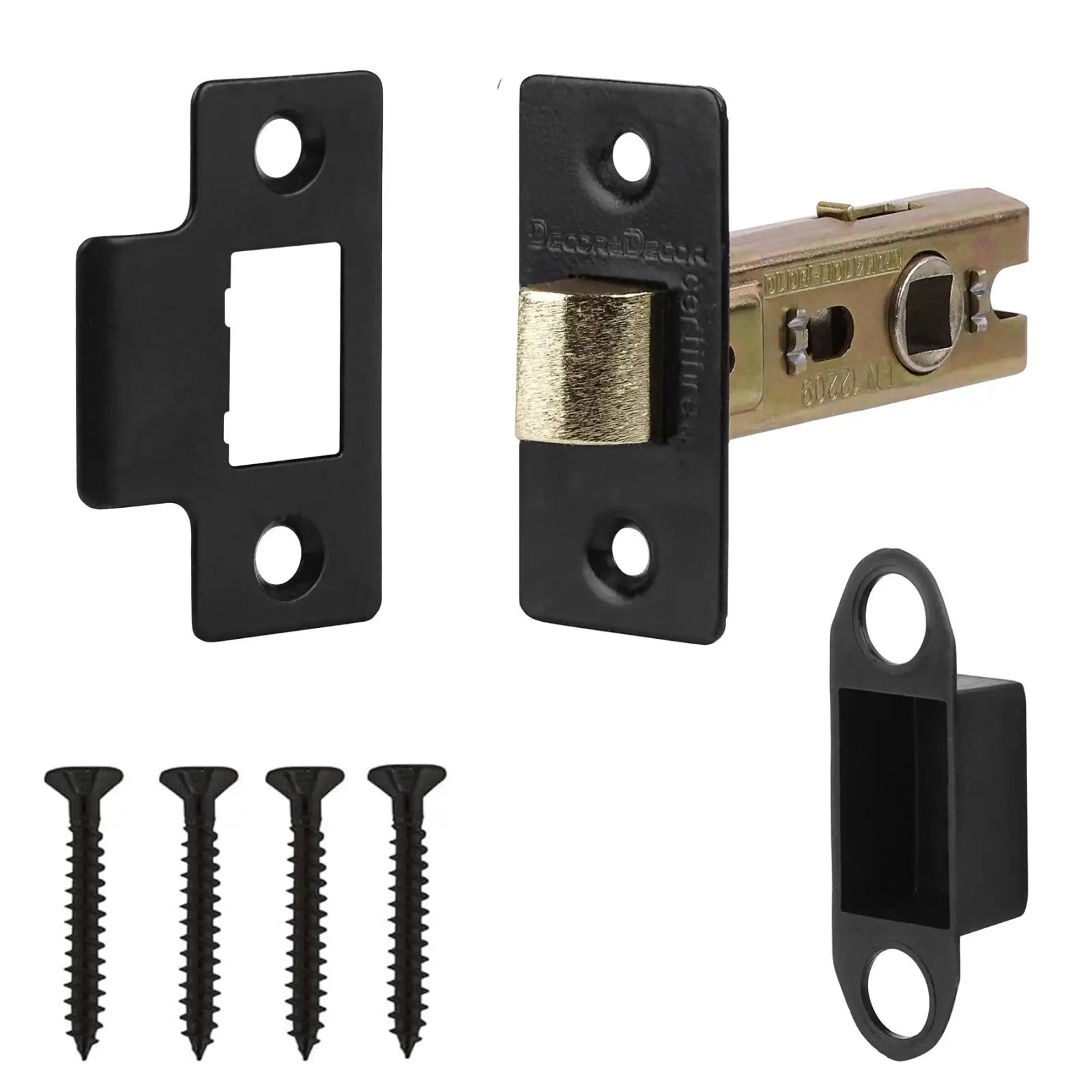 Spectra Matt Black Door Handles - Latch And Hinge Set