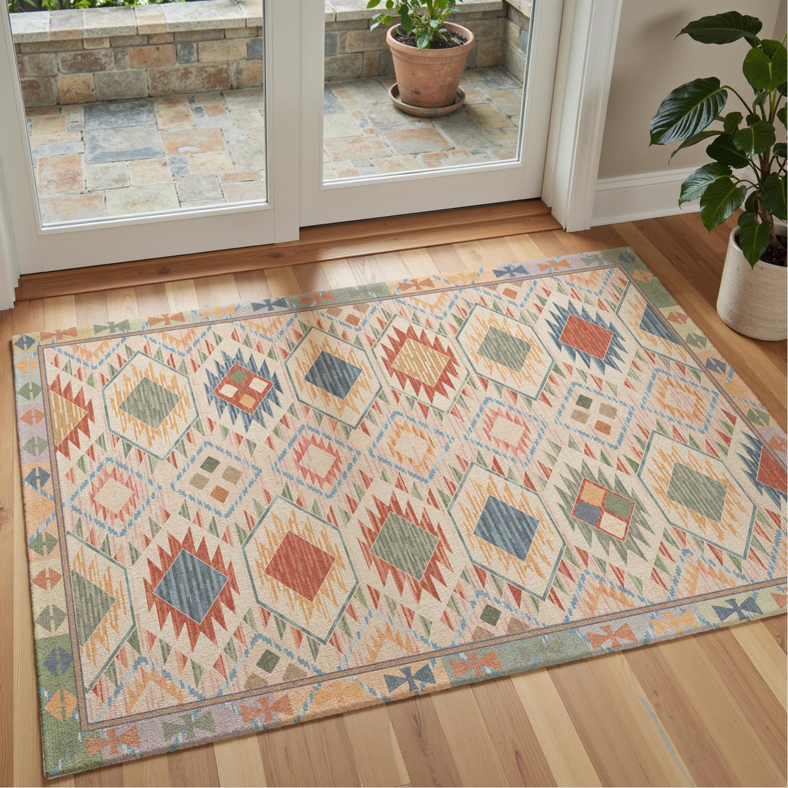 Elaris - Moroccan Washable Small Rug 80x150cm - Washable Rugs | Decoranddecor