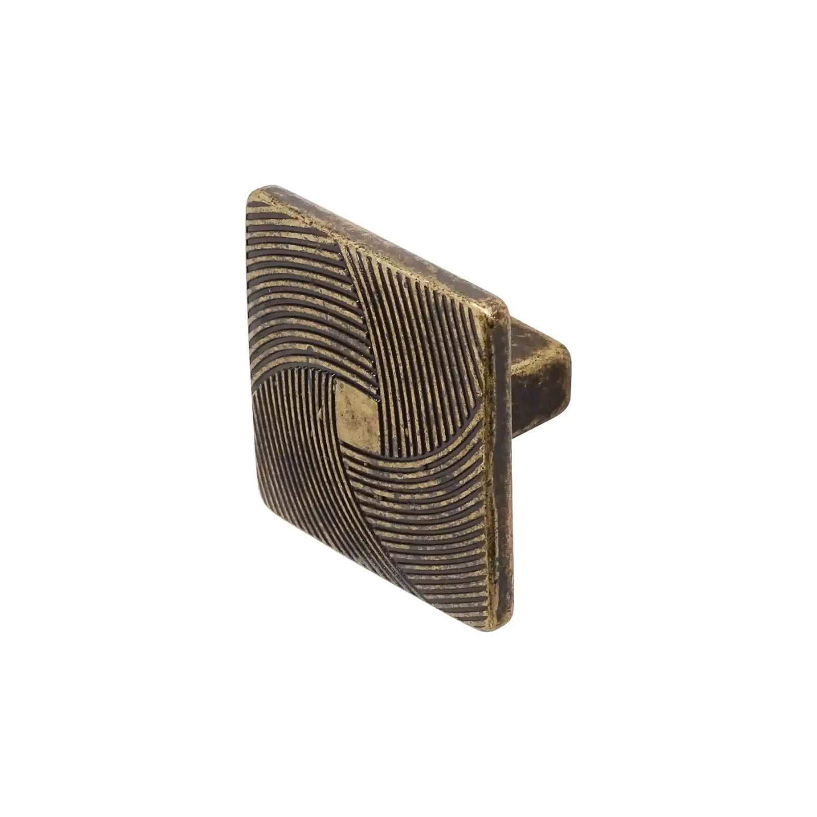 Delta - Square Cabinet Knob - Antique Brass - Decor And Decor
