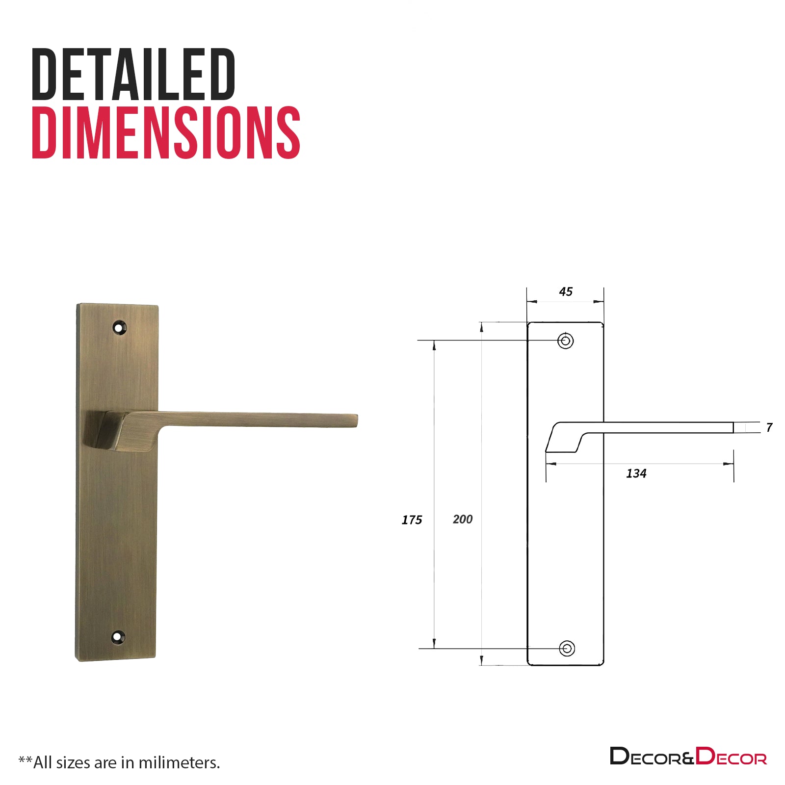 Spectra Antique Brass Passage Door Handles on Backplate - Latch and Hinge Set