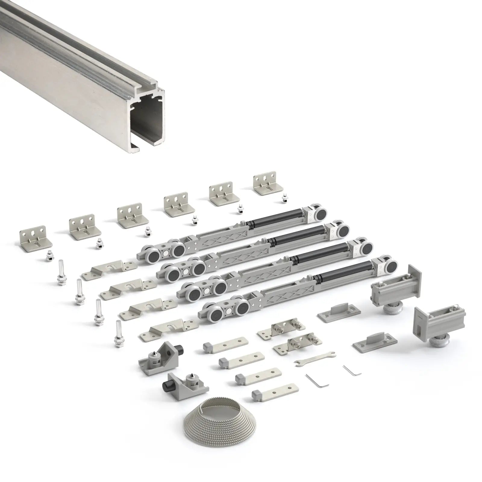 DS-Slide Double Synchro Sliding Door Kit - 3600mm Track - Both Way Soft Close - Decor And Decor