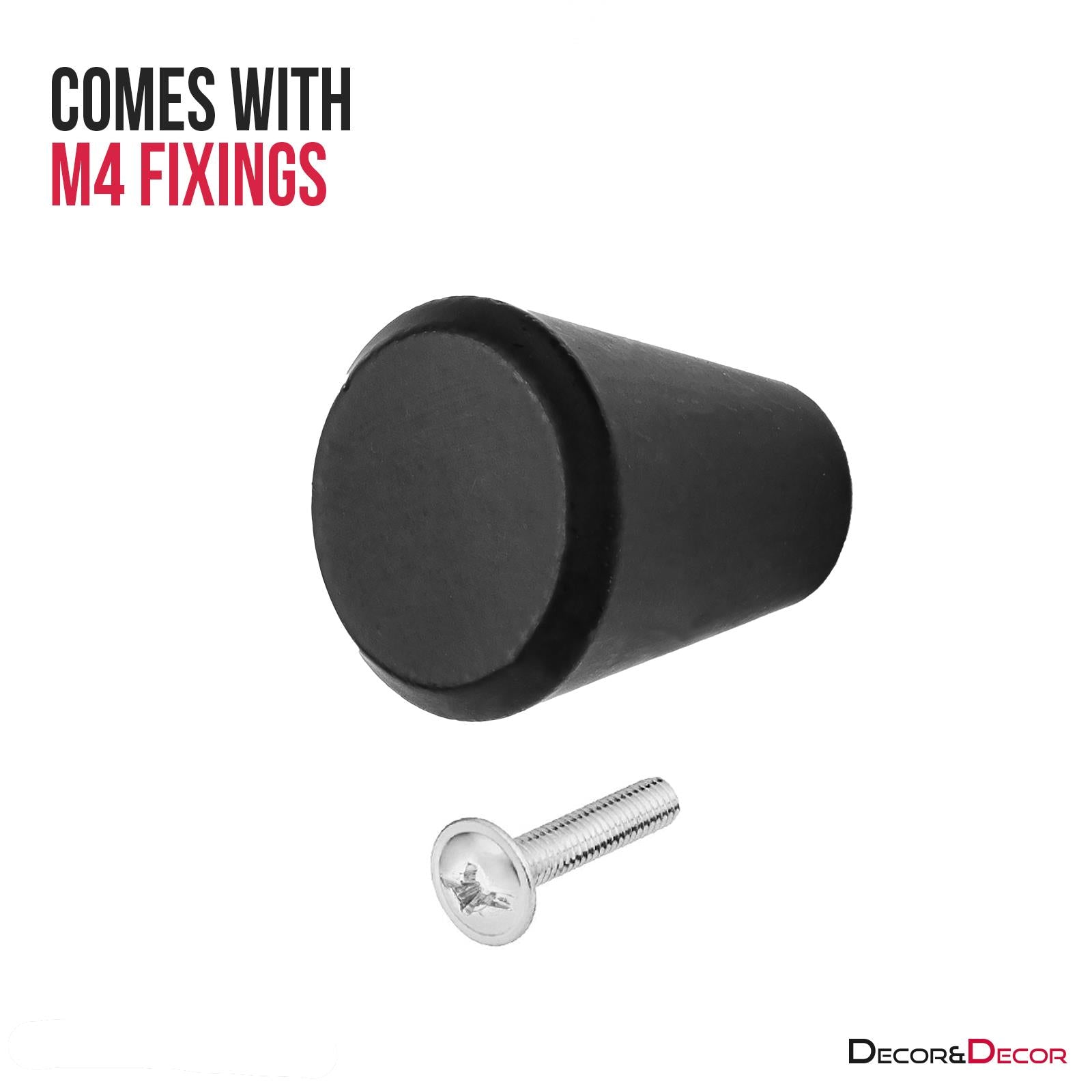 Lunaria - Cone Kitchen Cabinet Knob - Matt Black