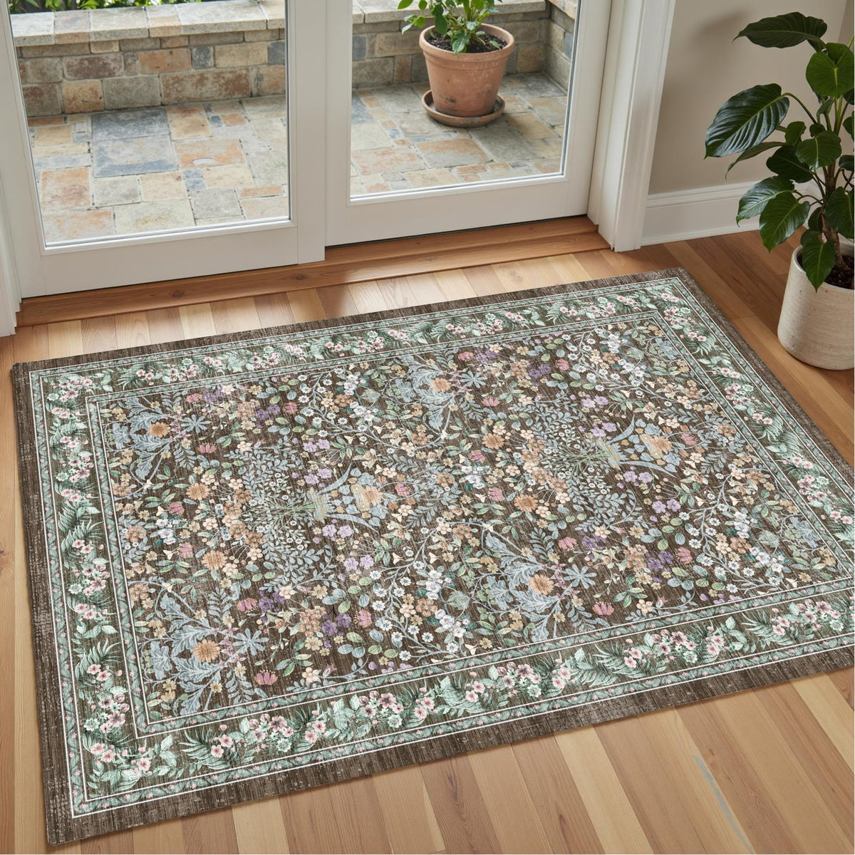 Orlina - Floral Washable Small Rug - 60x90cm – view 8