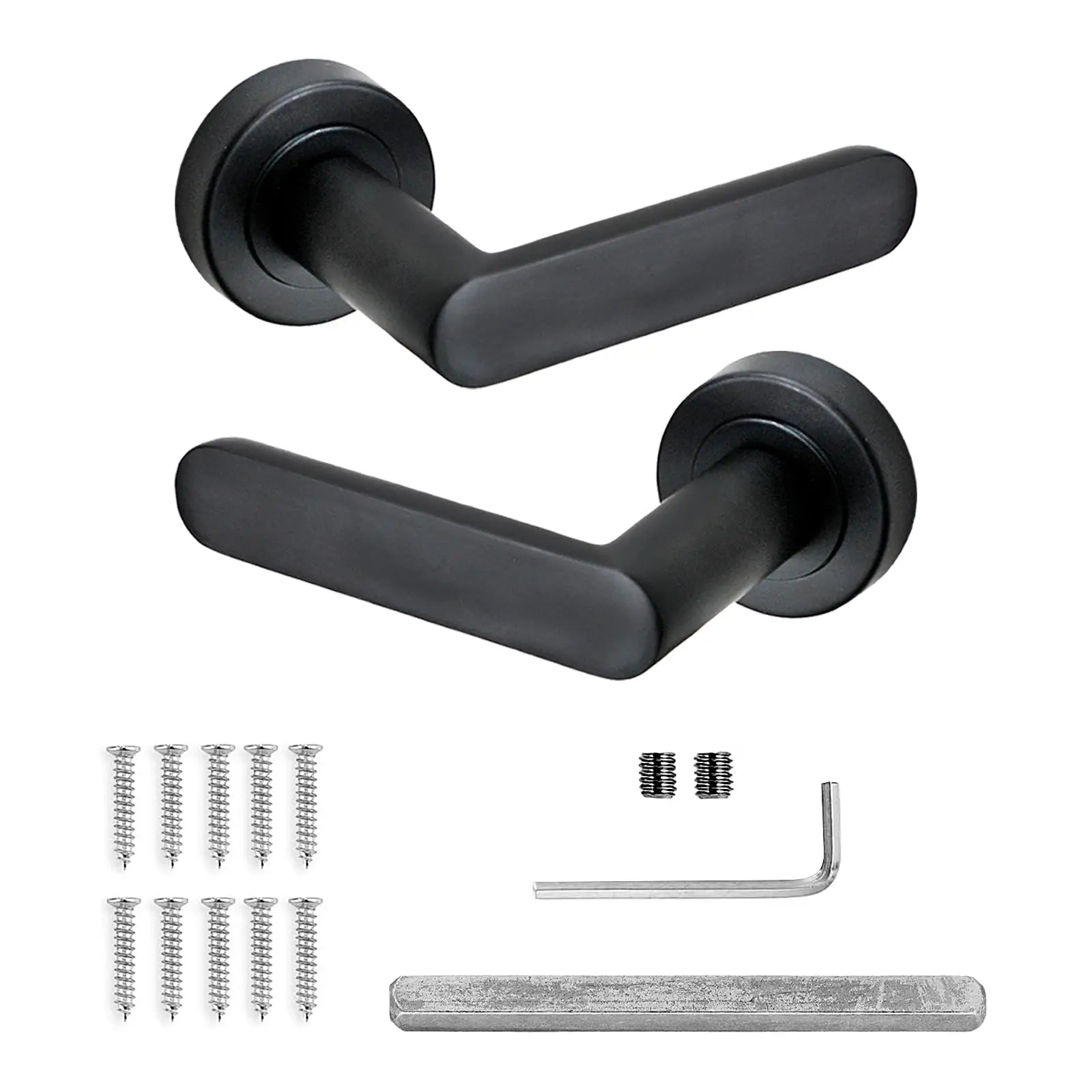 Echo Matt Black Passage Door Lever Handles - Latch Kit Set - Decor And Decor