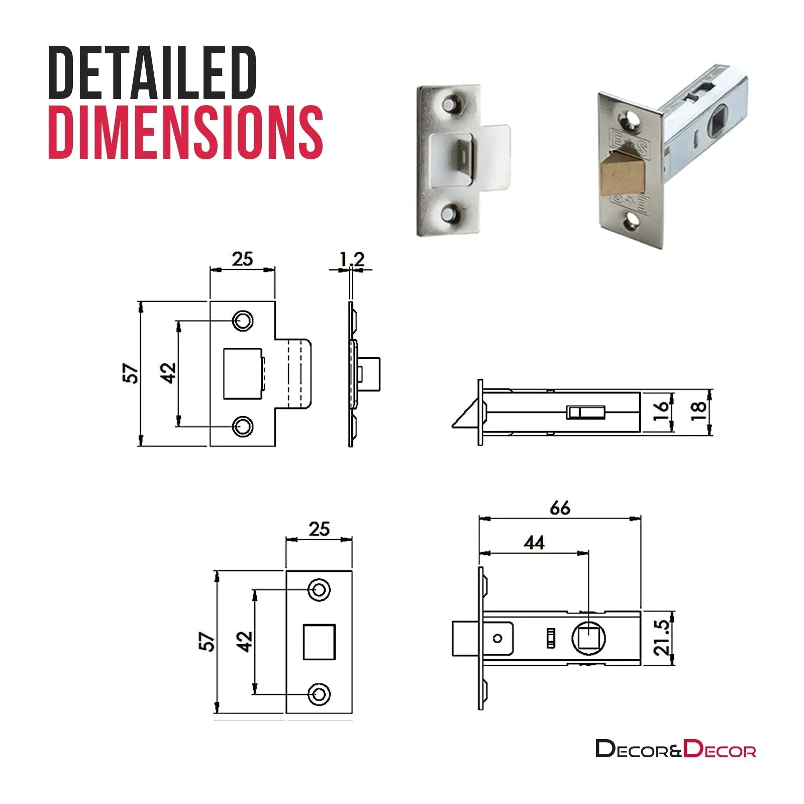 Echo Satin Nickel Passage Door Lever Handles - Latch Kit Set - Decor And Decor