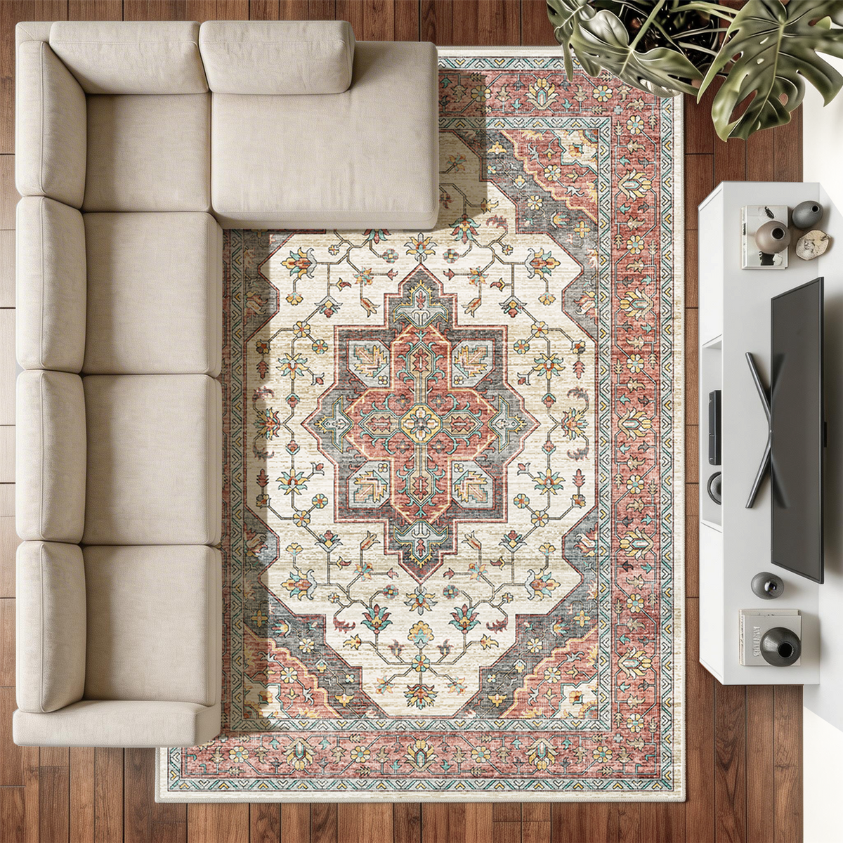 Solora - Persian Washable Extra Large Area Rug - 200x290cm