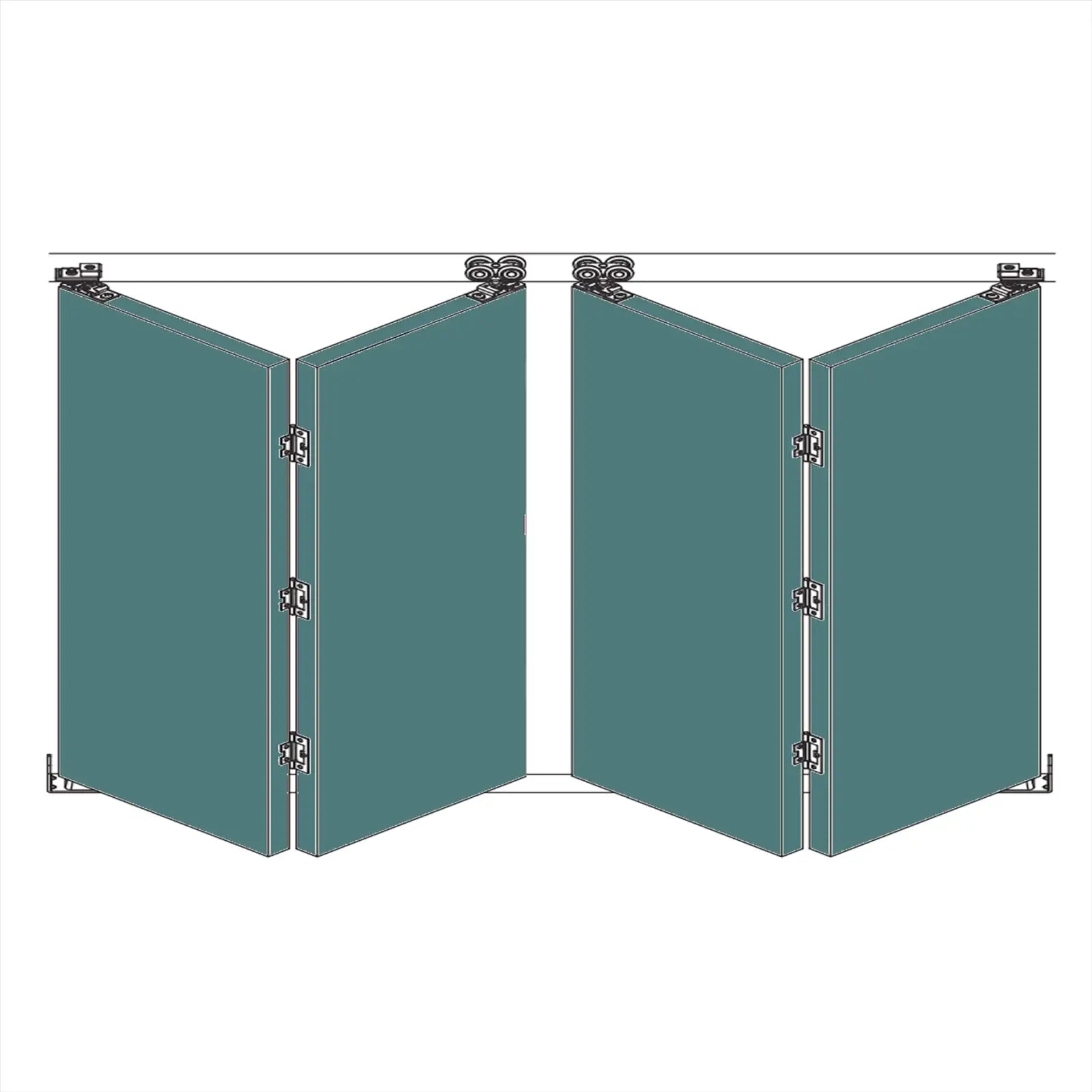 F-Slide Folding Sliding Door Kit - 2 + 2 Door - 2400mm Track - Decor And Decor