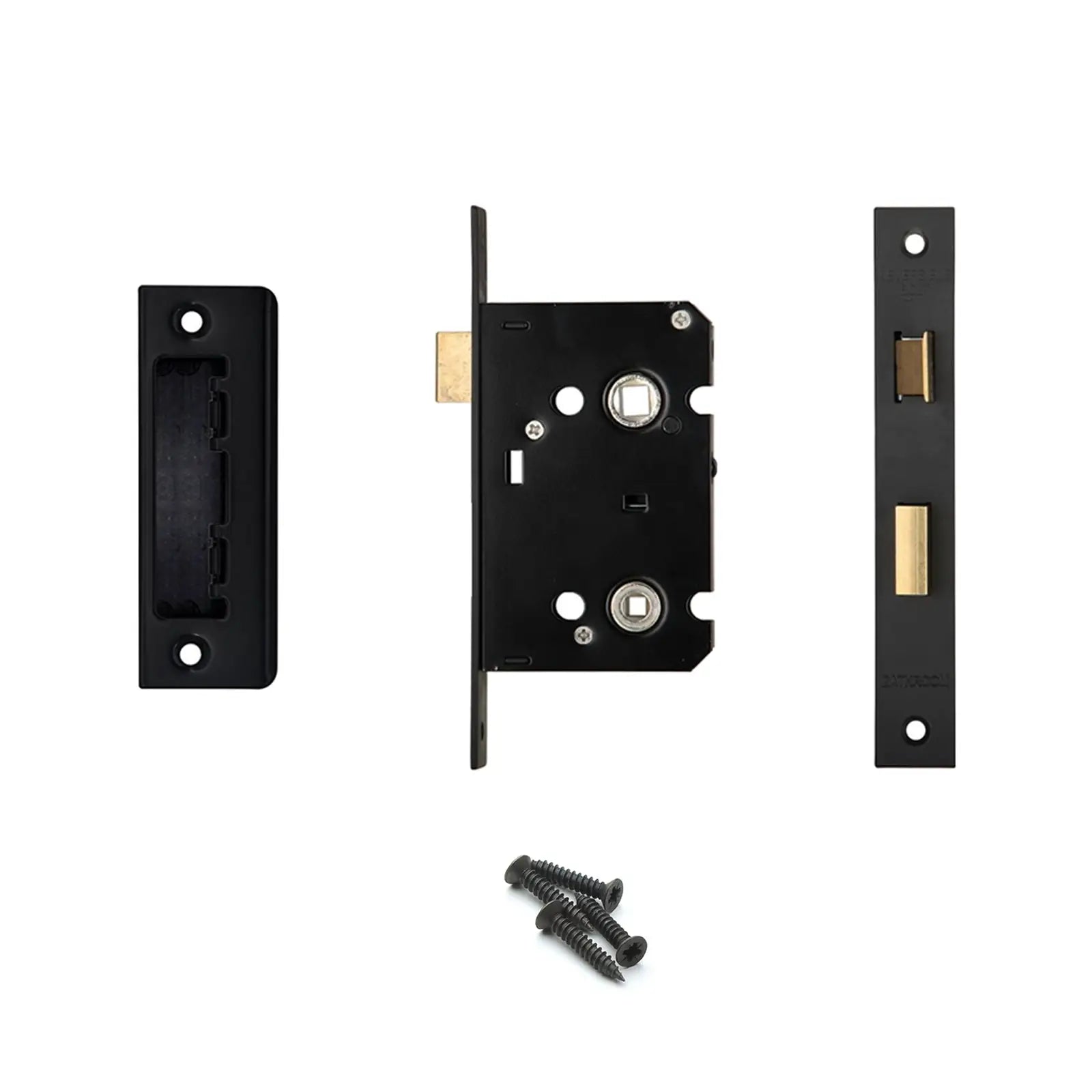 Emblaze Matt Black Bathroom Door Lever Handles - Bathroom Kit Set - Decor And Decor