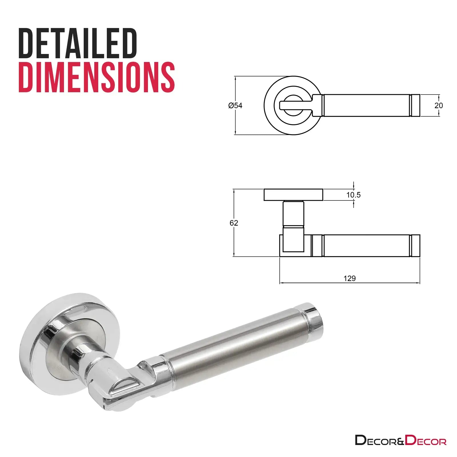 Enigma Duo Finish Passage Door Lever Handles - Latch And Hinge Set - &