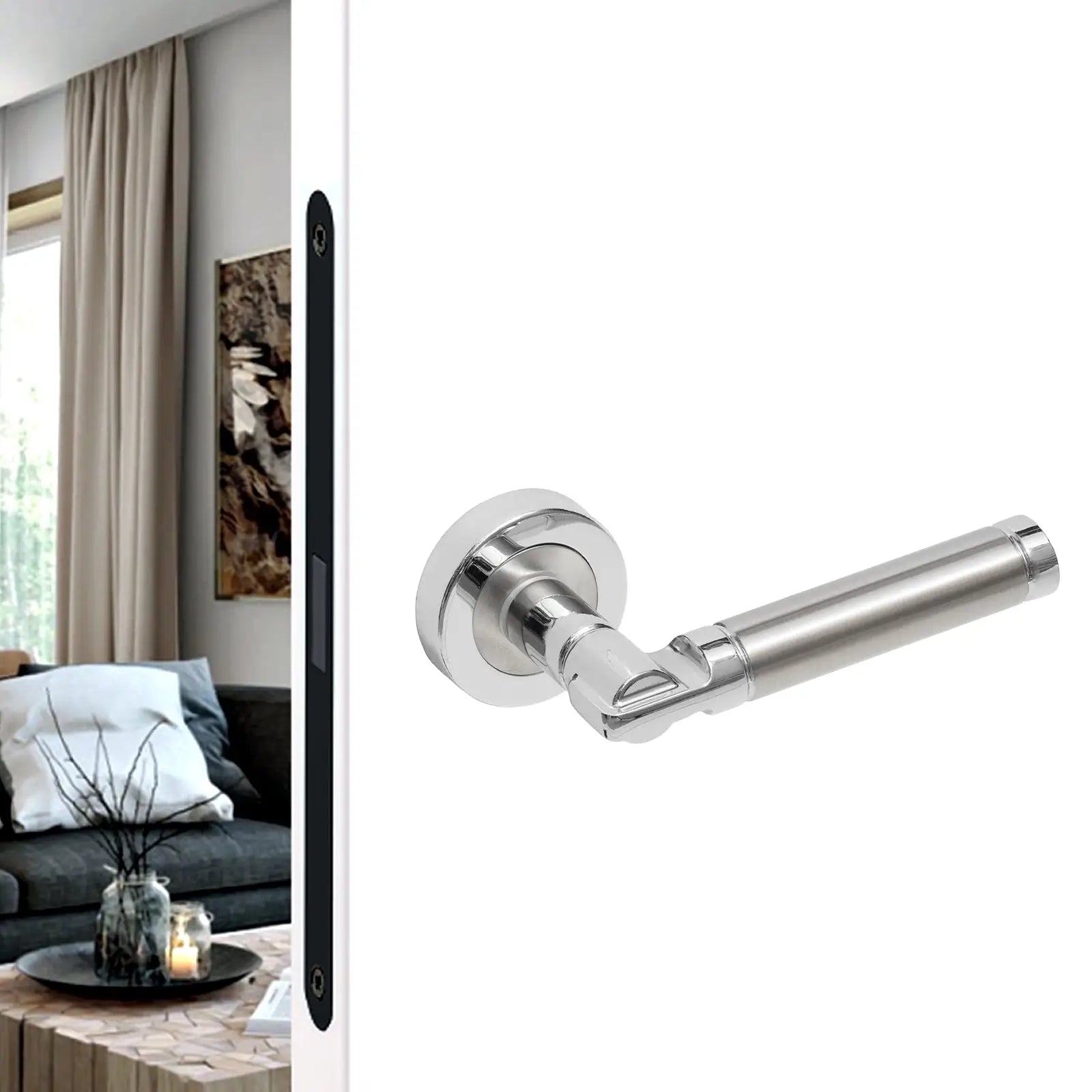 Enigma Duo Finish Passage Door Lever Handles - Latch And Hinge Set - &
