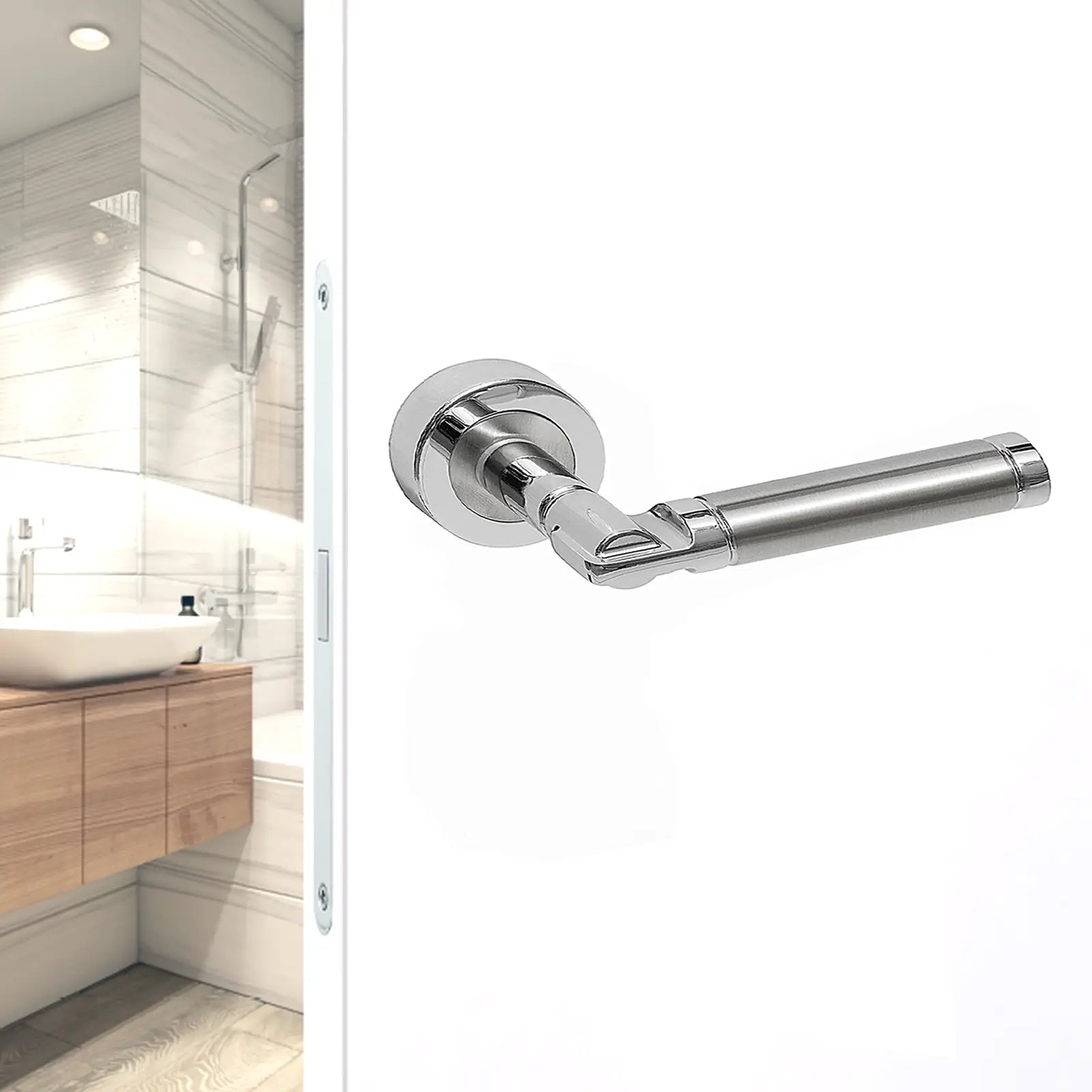 Enigma Duo Finish Passage Door Lever Handles - Latch Kit Set - Decor And Decor