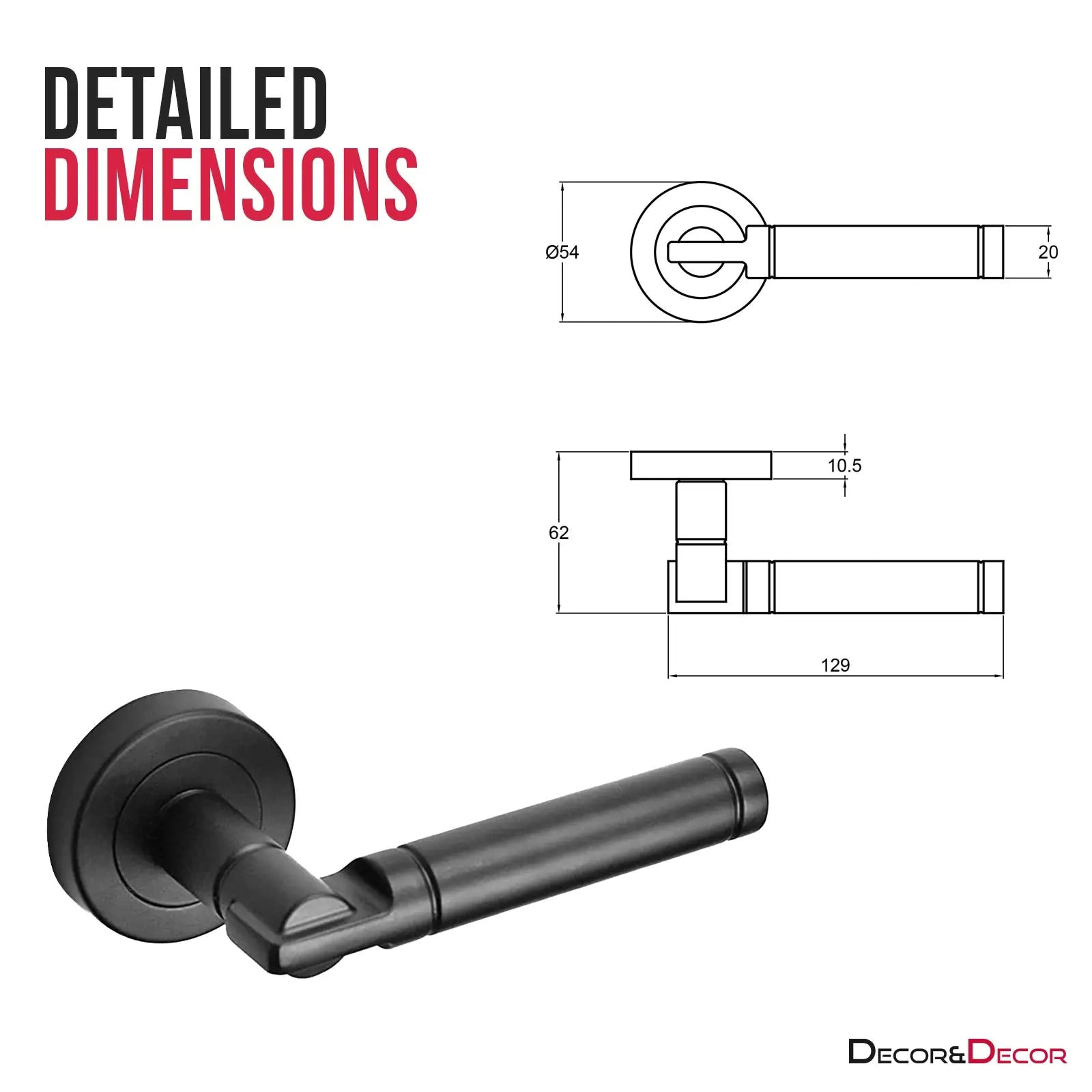 Enigma Matt Black Passage Door Lever Handles - Latch And Hinge Set - & and set