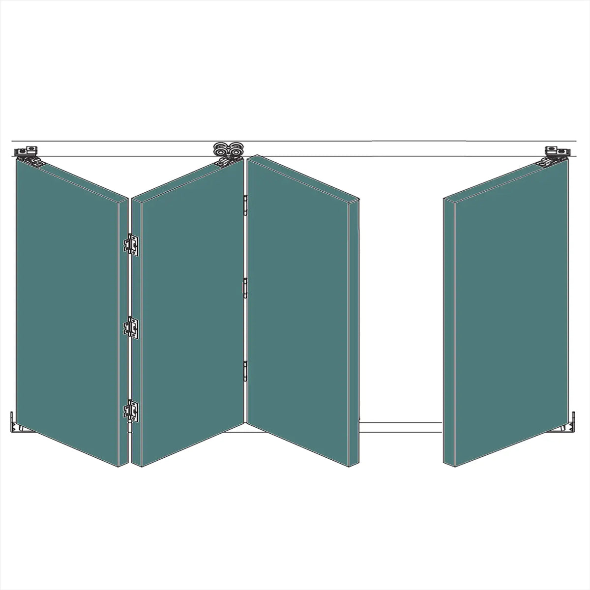 F-Slide Folding Sliding Door Kit - 3 + 1 Door - 3600mm Track
