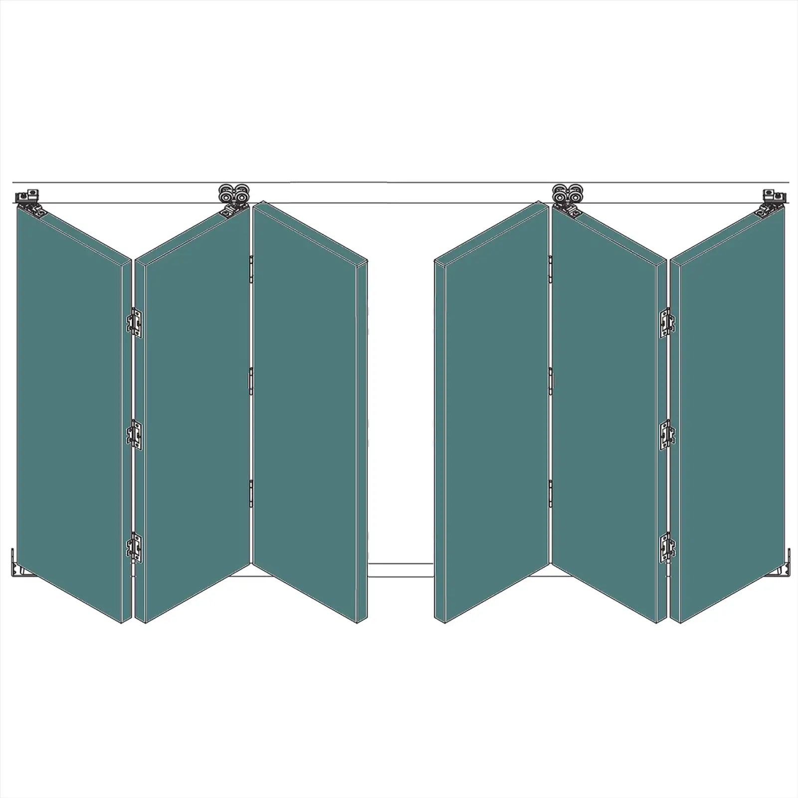 F-Slide Folding Sliding Door Kit - 3 + 3 Door - 3600mm Track - Decor And Decor