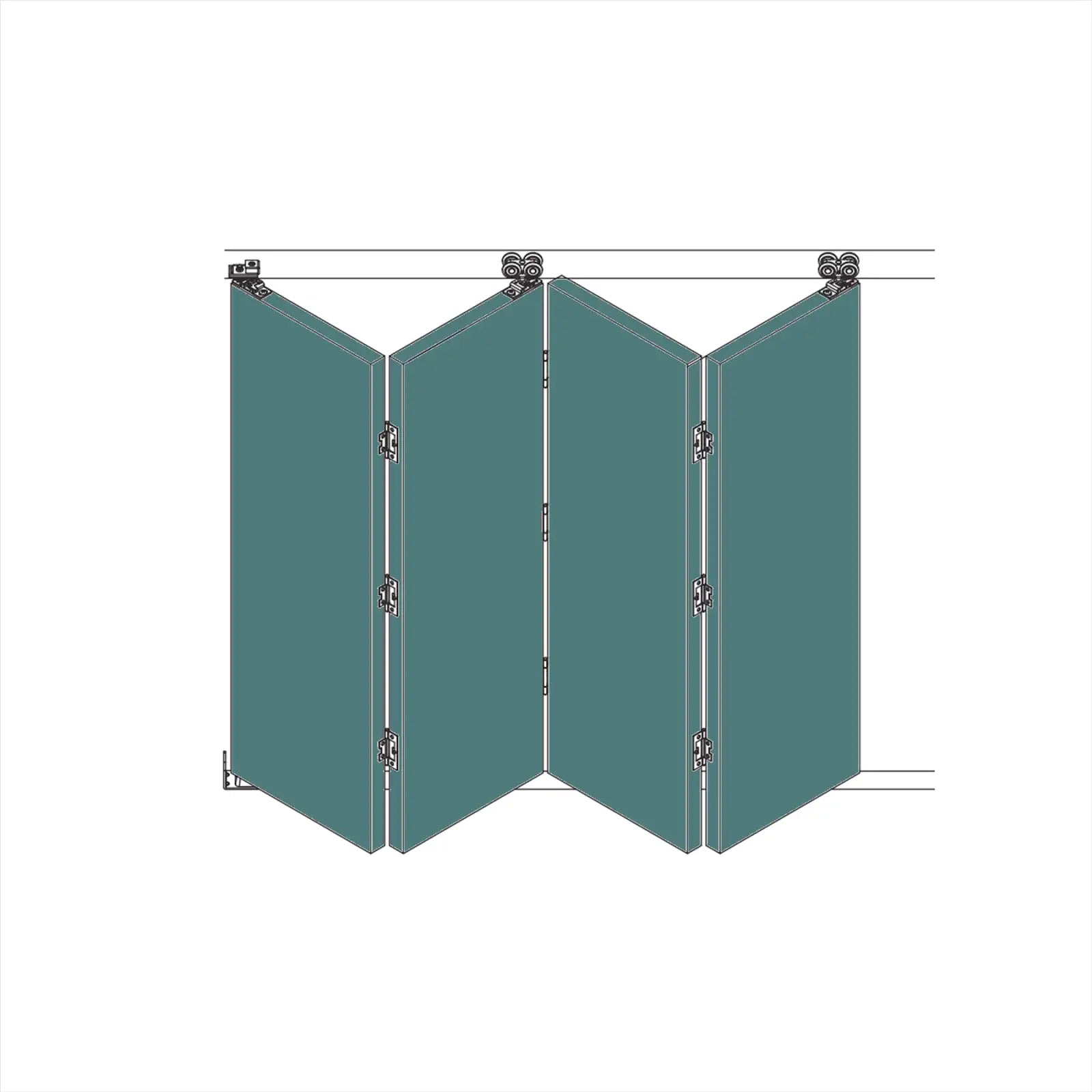 F-Slide Folding Sliding Door Kit - 4 + 0 Door - 3000mm Track - Decor And Decor