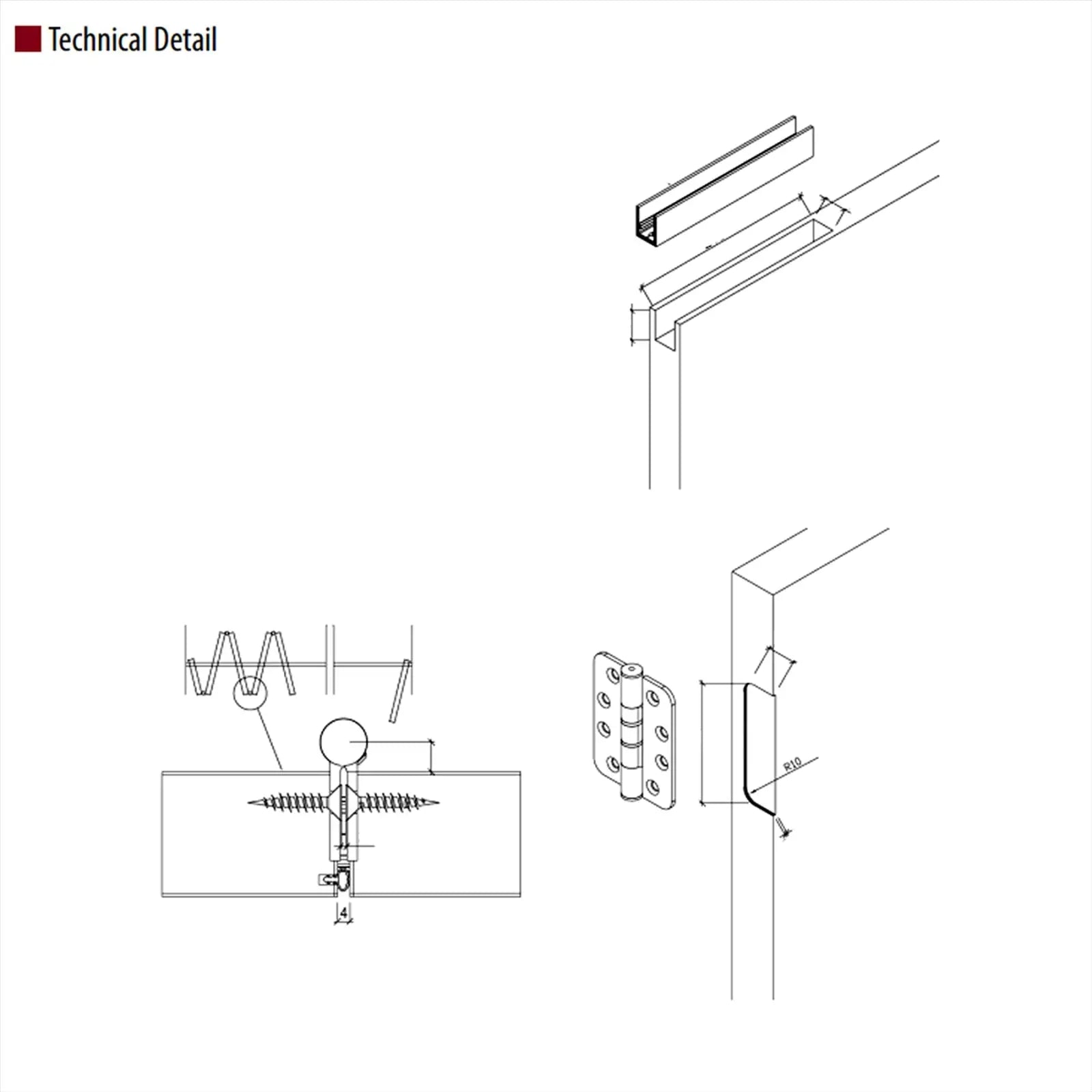 F-Slide Folding Sliding Door Kit - 4 + 0 Door - 3000mm Track - Decor And Decor