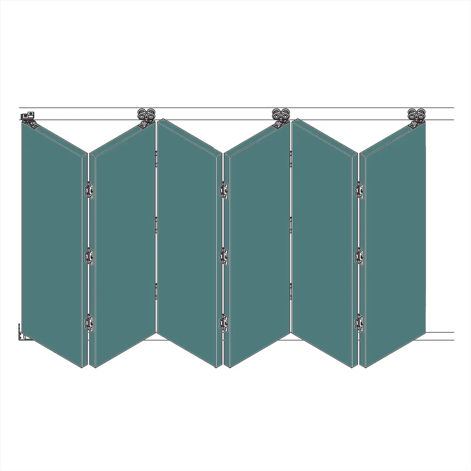 F-Slide Folding Sliding Door Kit - 6 + 0 Door - 6000mm Track - Decor And Decor