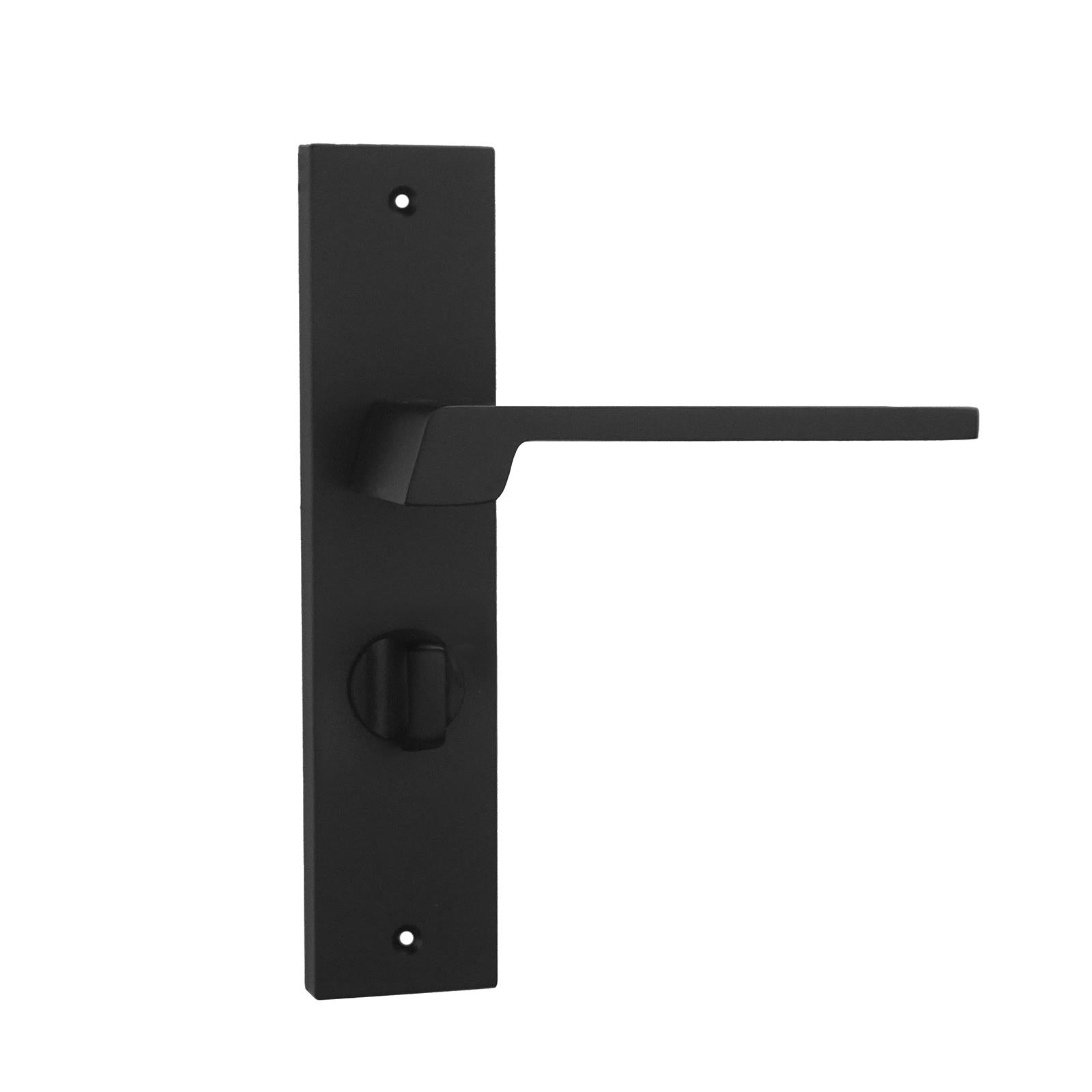 Spectra Door Handle on Backplate - WC - Matt Black