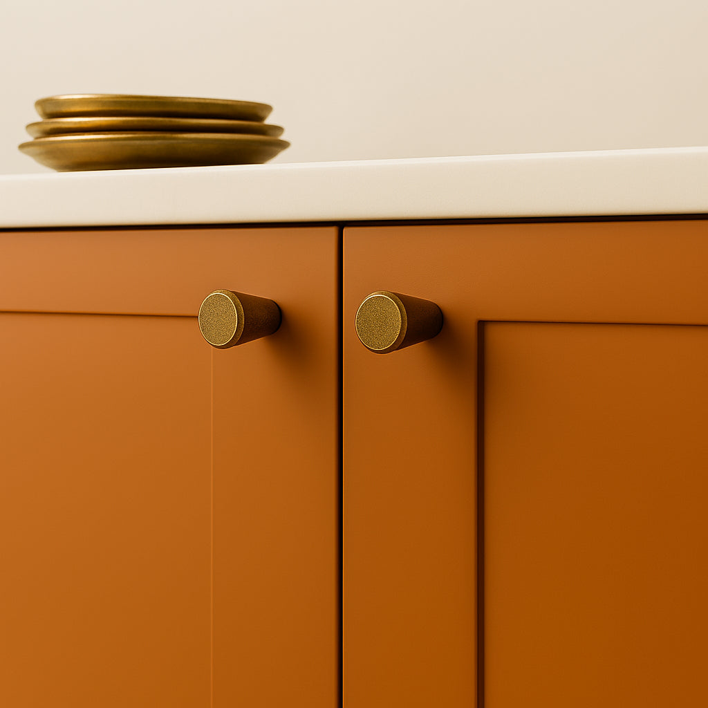 Lunaria - Cone Kitchen Cabinet Knob - Antique Brass - Knobs | Decoranddecor